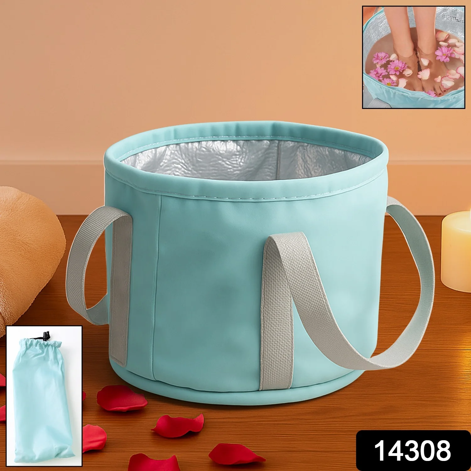 Soaking Feet Foldable Foot Tub Portable Bath Bag (1 Pc) - Image 2