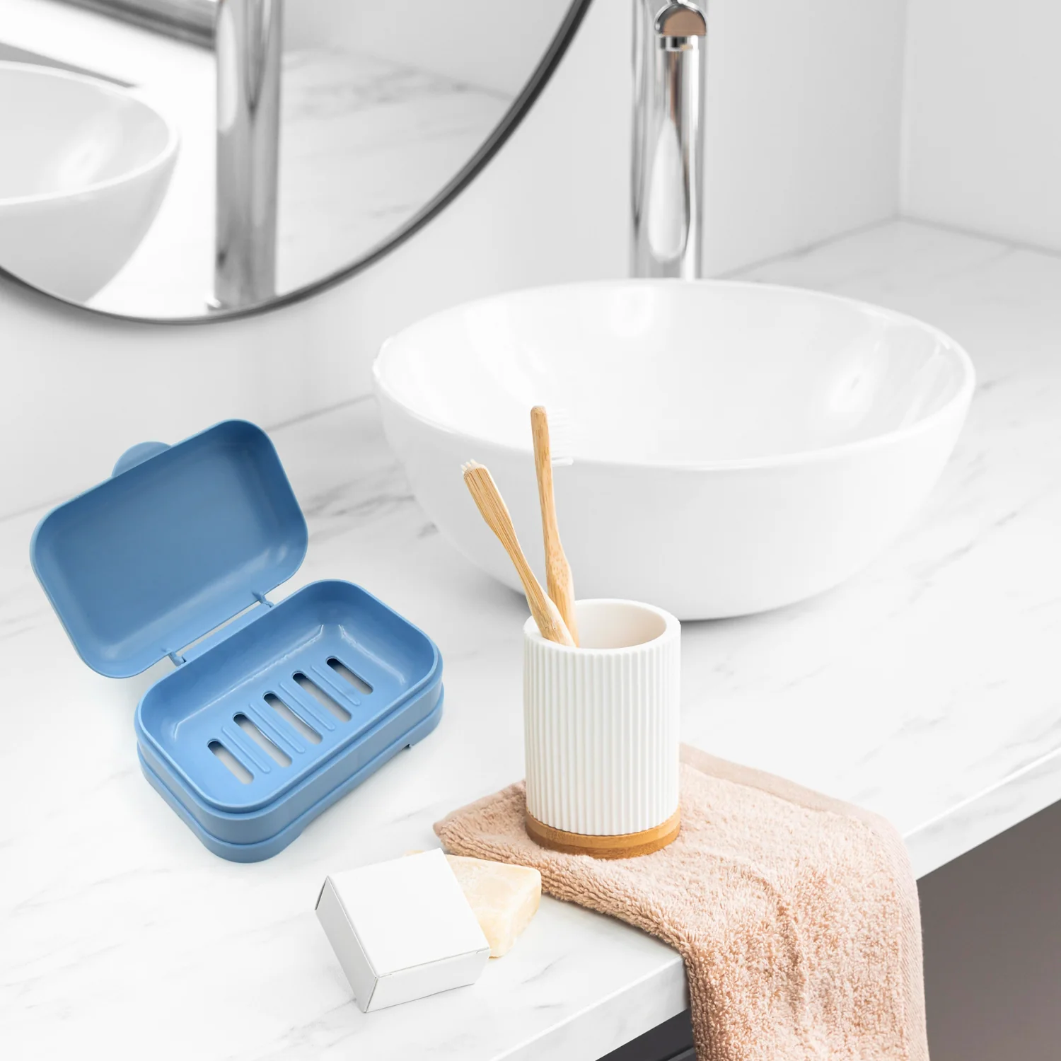 Soap Dish with Drain Soap Holder, Soap Saver Soap Tray  (1 Pc) - Image 4