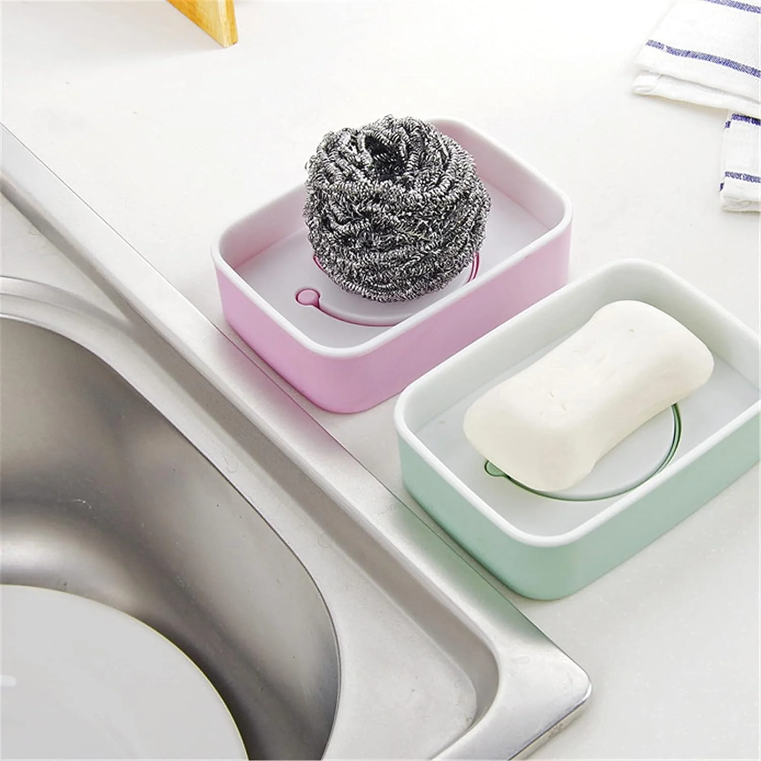 Soap Dish with Drain Soap Holder, Soap Saver Easy Cleaning, Soap Tray for Shower Bathroom Kitchen ,Sabudani (1 Pc) - Image 3