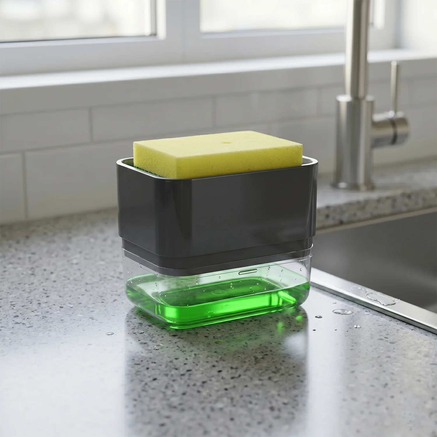 Soap Dispenser with Sponge Holder (1 Set) - Image 3