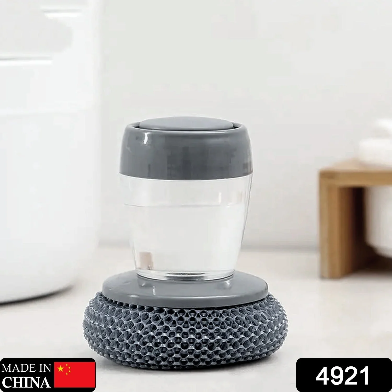 Soap Dispensing Dish Brush (1 Pc): Palm Brush, Kitchen Cleaning - Image 2