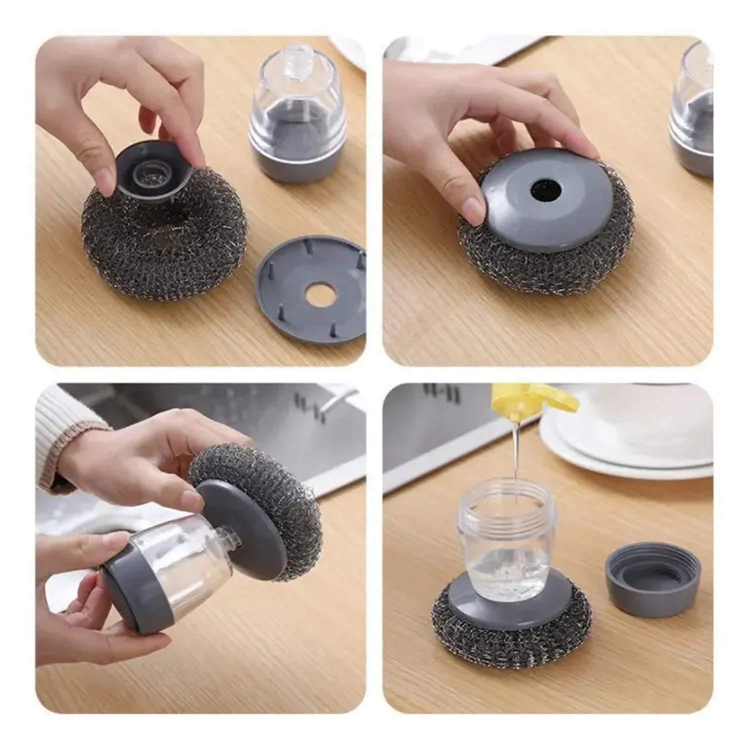 Soap Dispensing Dish Brush (1 Pc): Palm Brush, Kitchen Cleaning - Image 6