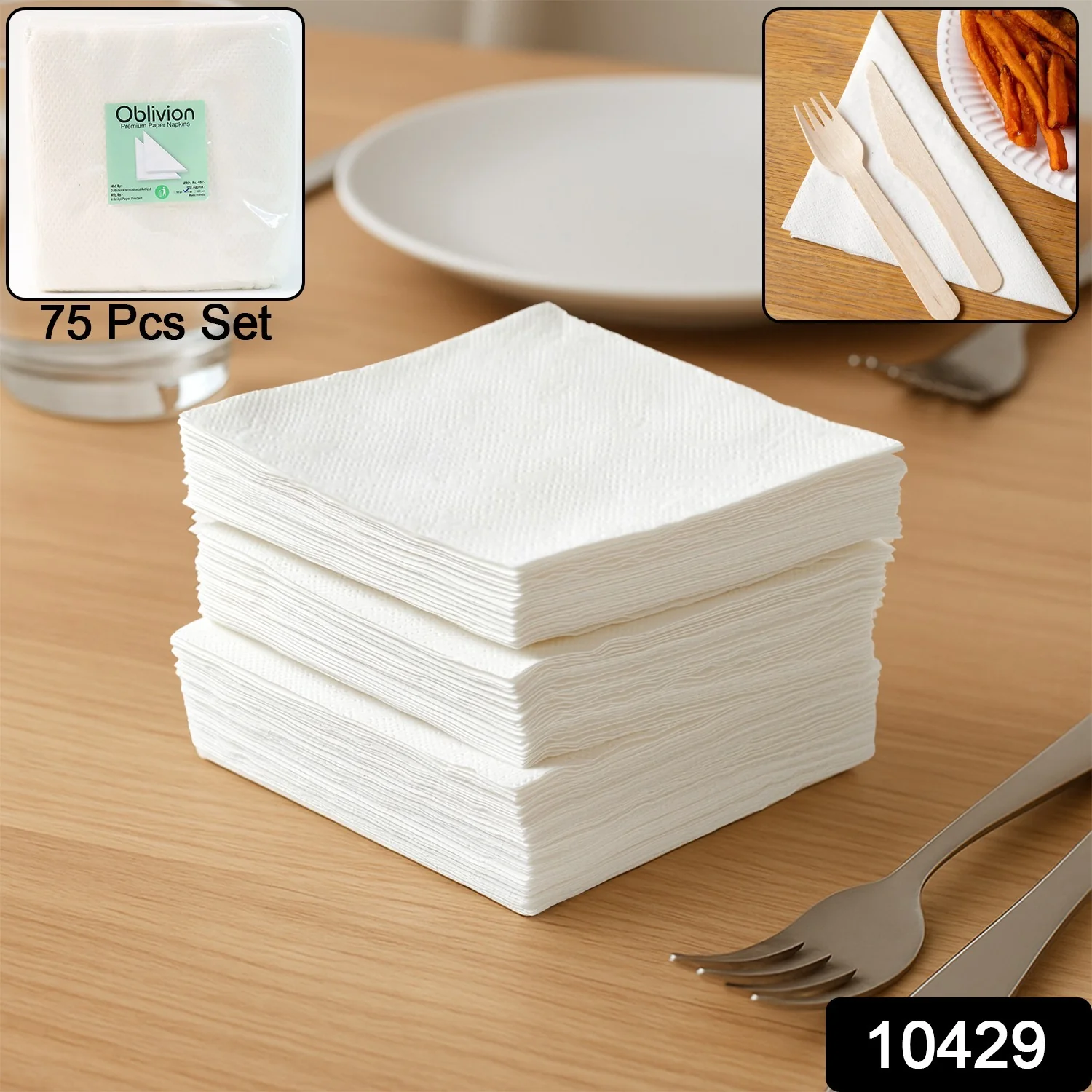 Soft & Absorbent Disposable Tissue Napkins  / Paper (75 Pc) - Image 2