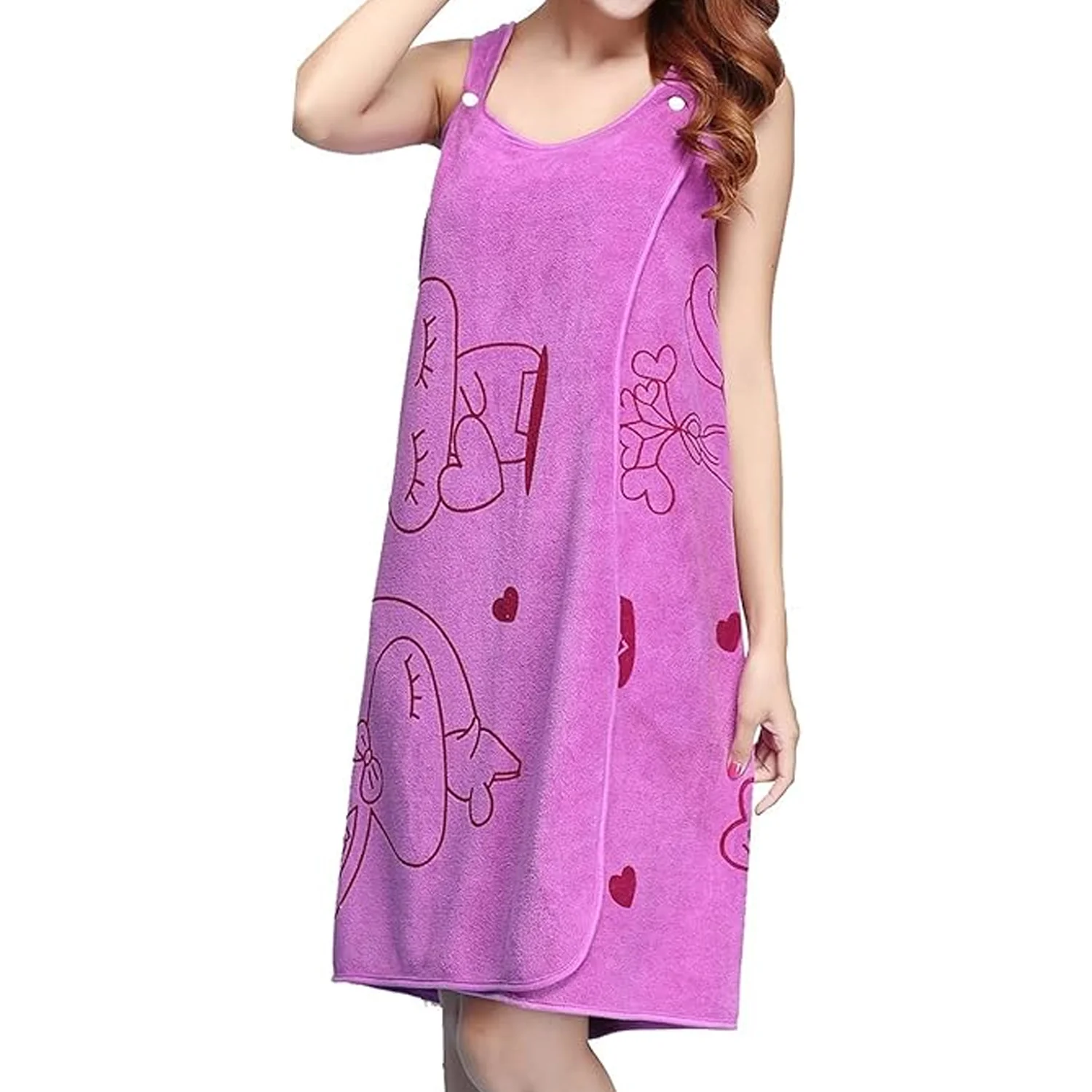 Soft & Absorbent Microfiber Bath Towel Wrap with Shoulder Straps (1 Pc) - Image 6
