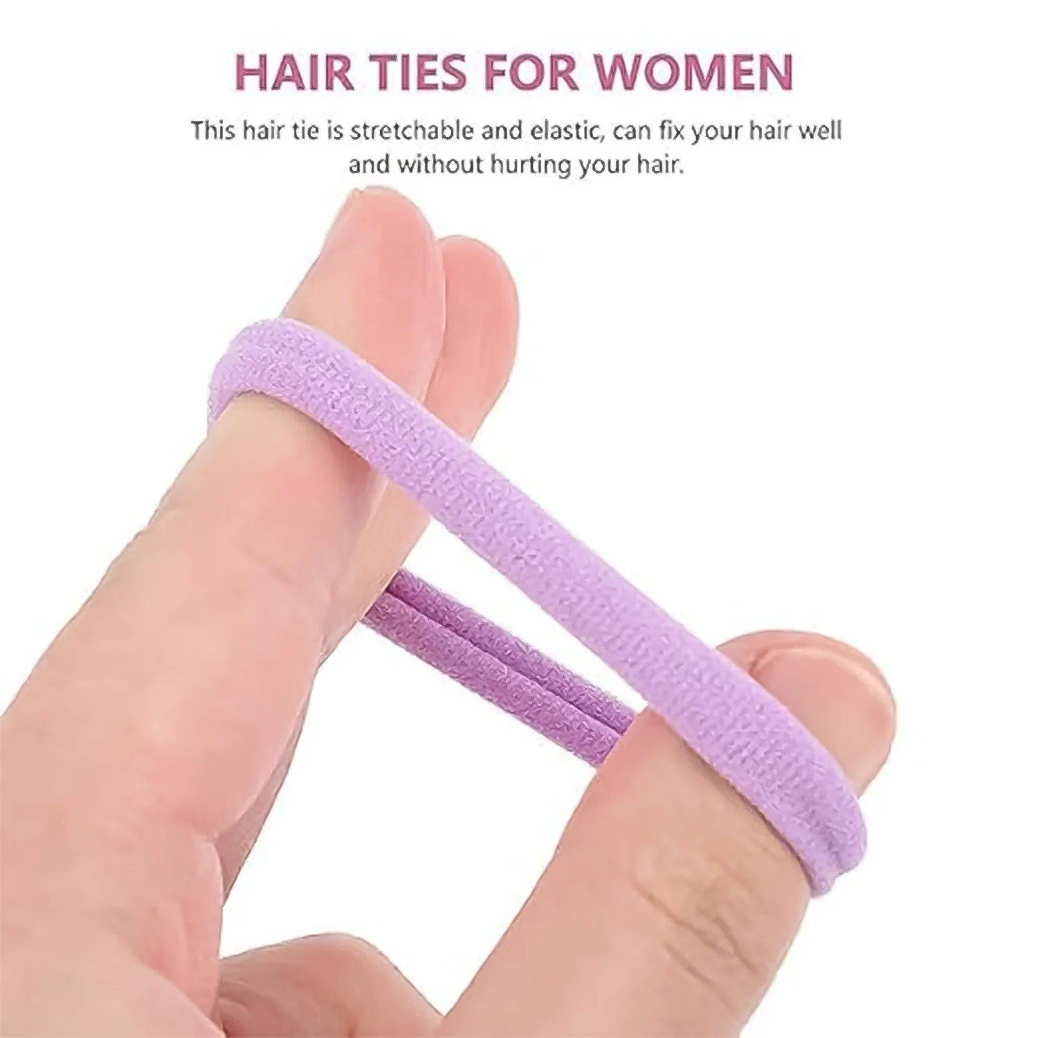 Soft Elastic Hair Bands Set for Girls (24 Pc) - Image 3