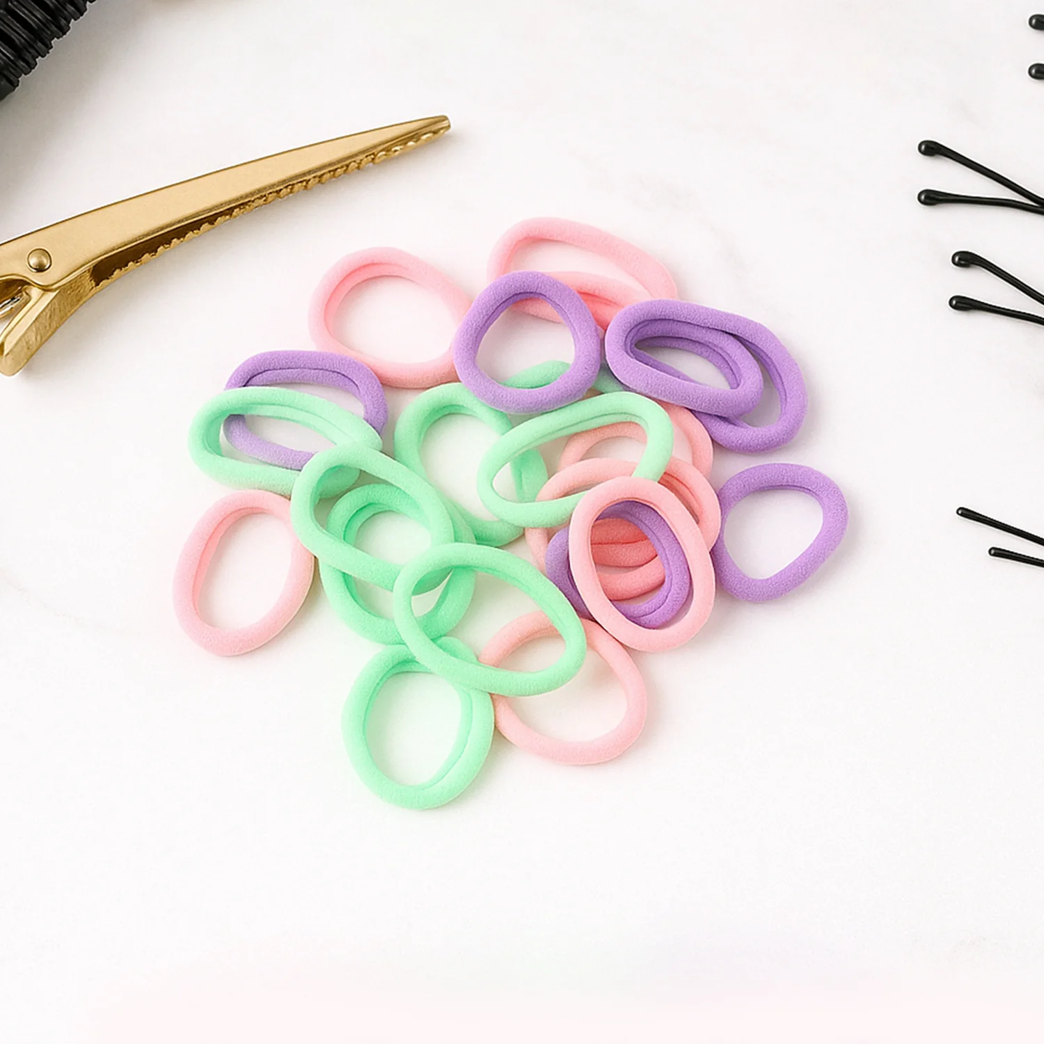 Soft Elastic Hair Bands Set for Girls (24 Pc) - Image 4