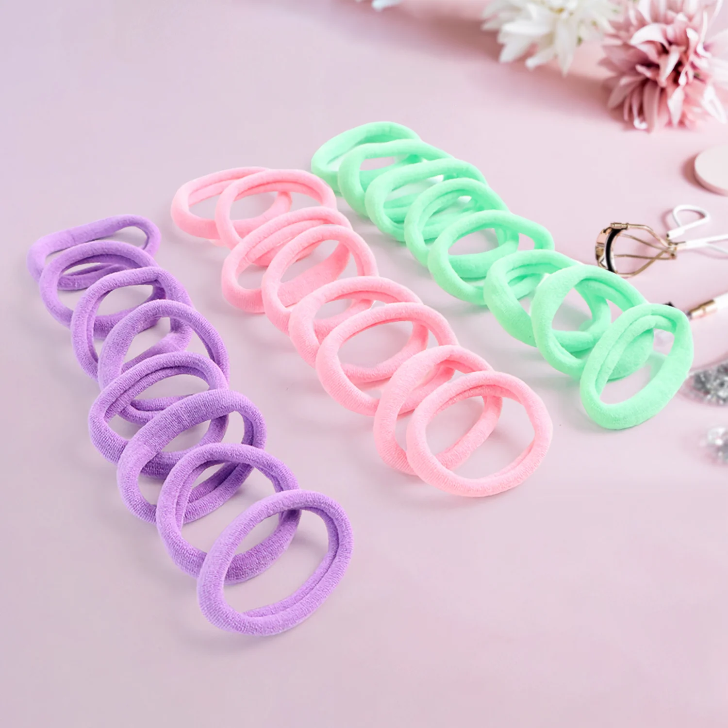 Soft Elastic Hair Bands Set for Girls (24 Pc) - Image 6