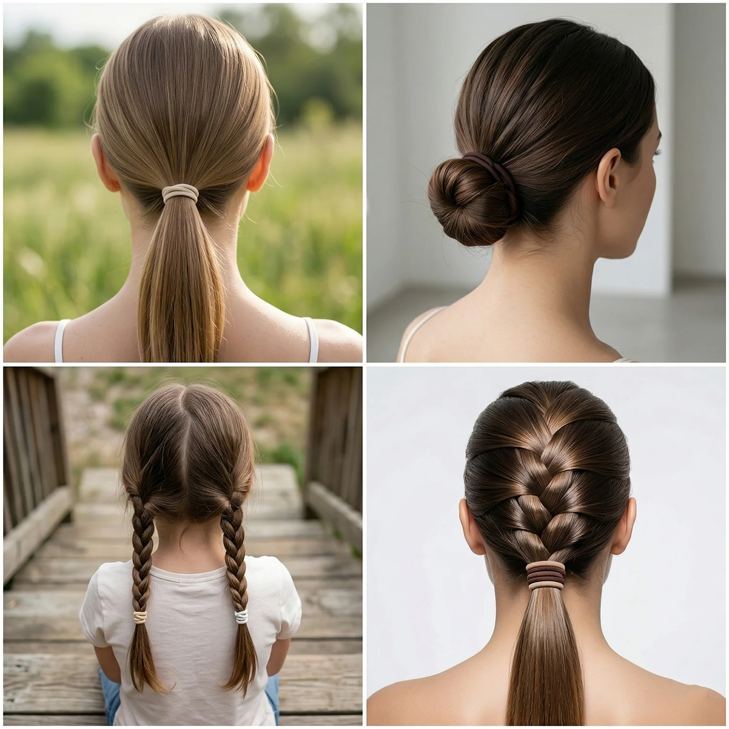 Soft Elastic Hair Rubber Bands Set (32 Pc Mix Color) - Image 5