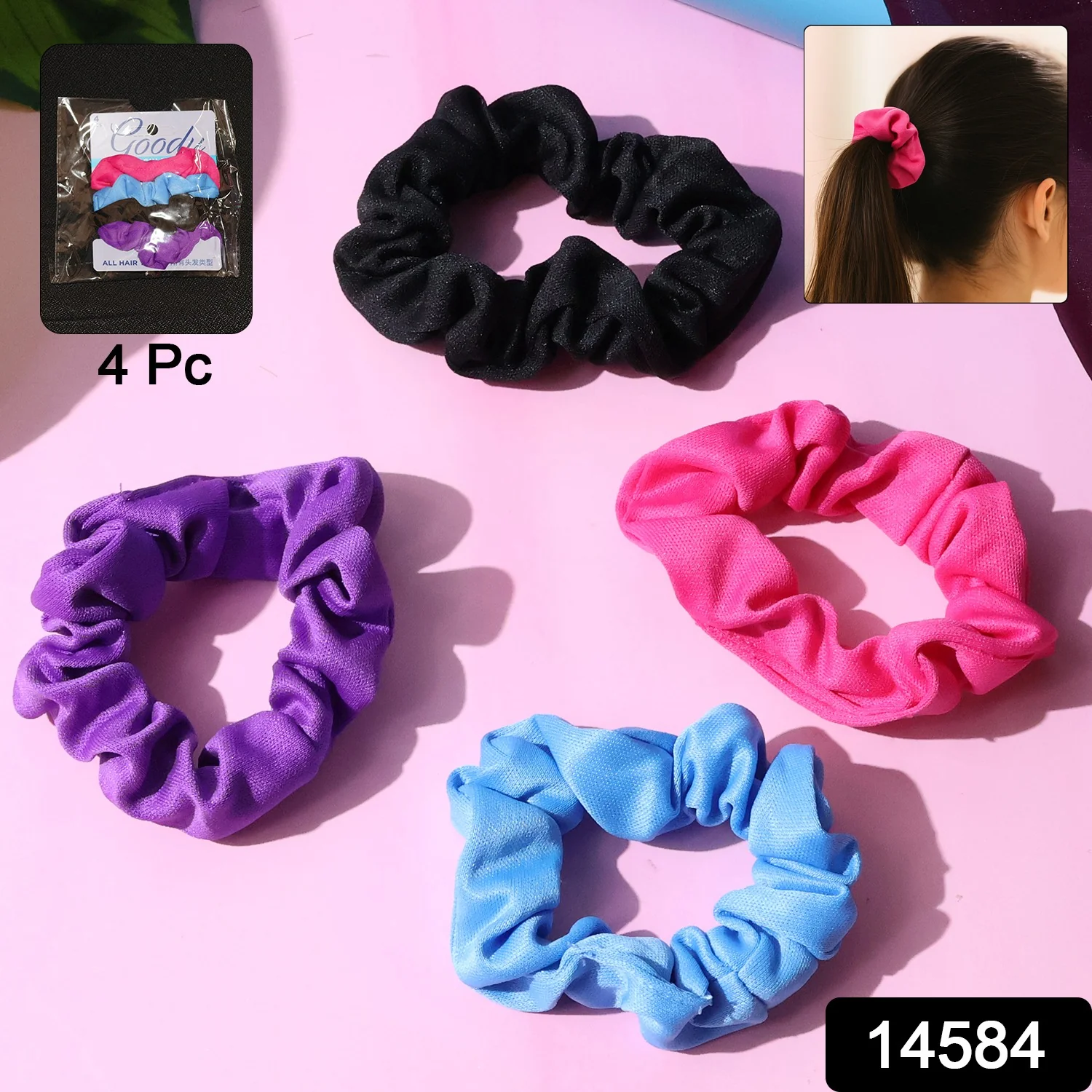 Soft Elastic Hair Scrunchies - (Set) - Image 2