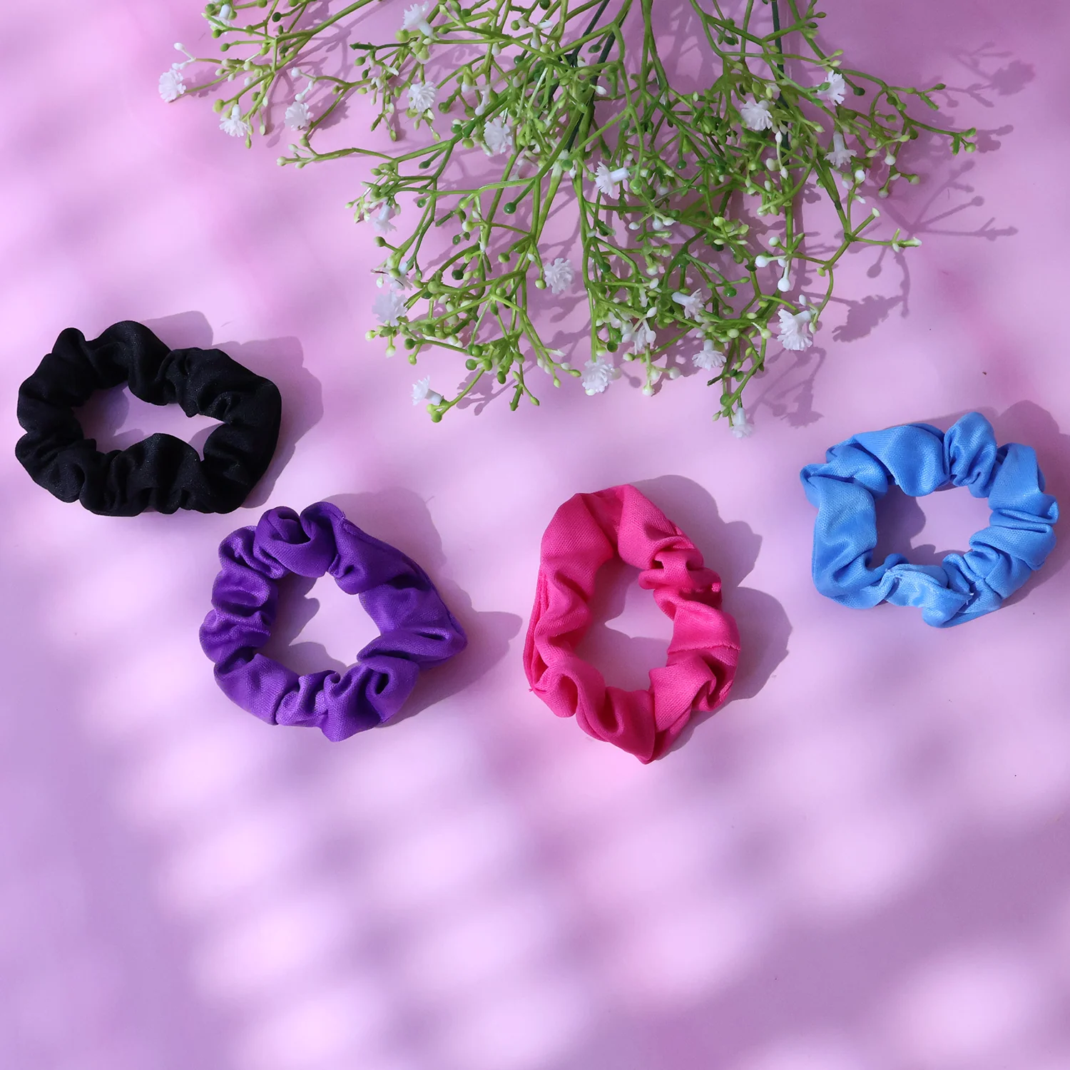 Soft Elastic Hair Scrunchies - (Set) - Image 3