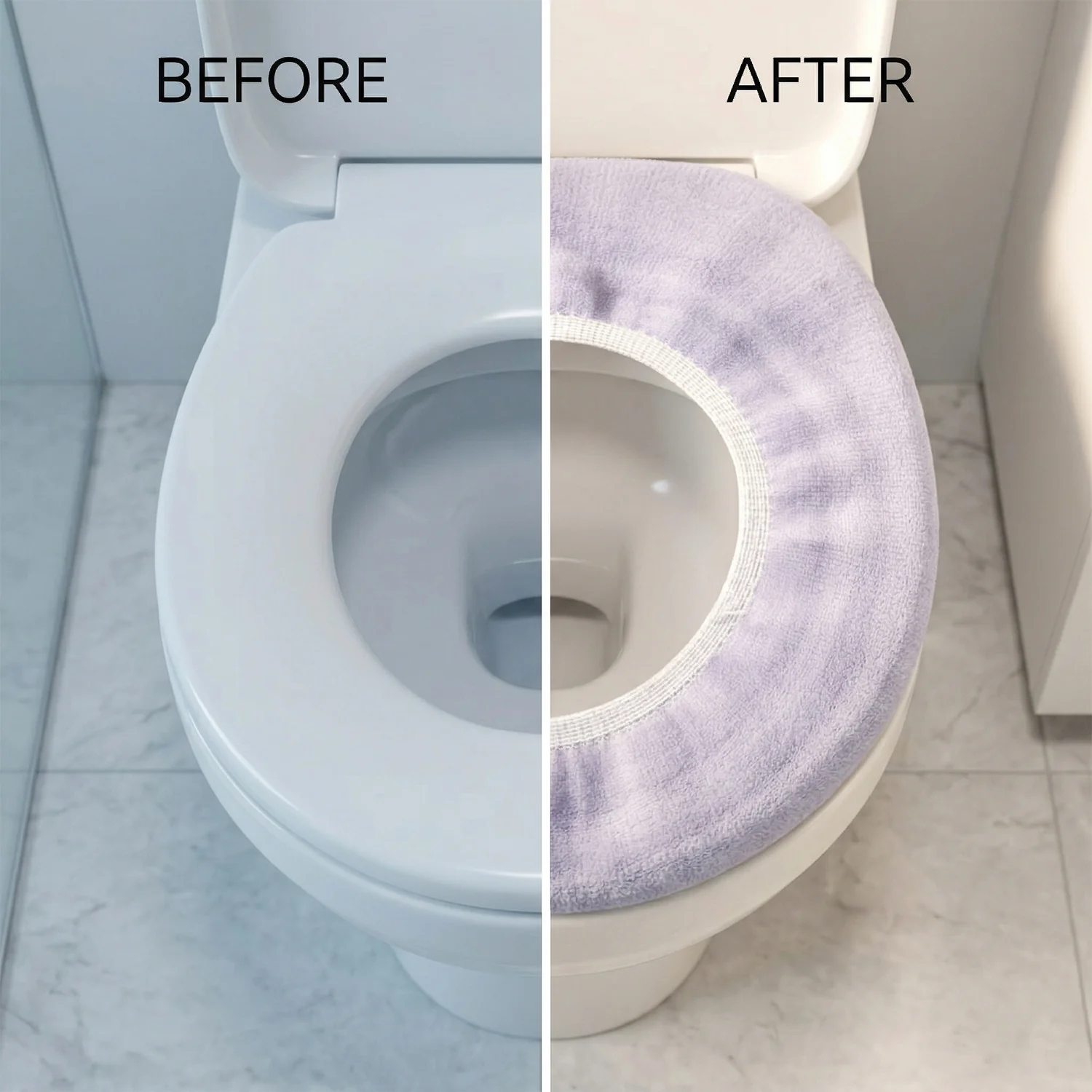 Soft Fabric Elastic Toilet Seat Cover (1 Pc, 29x29 Cm) - Image 3