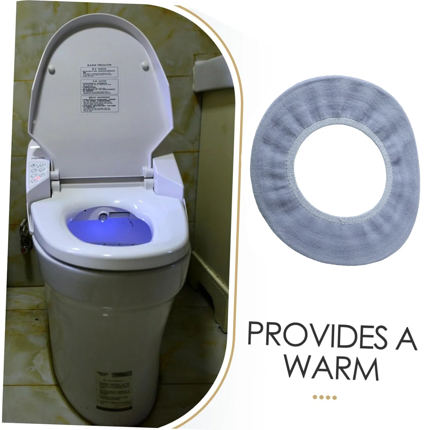 Soft Fabric Elastic Toilet Seat Cover (1 Pc, 29x29 Cm) - Image 5