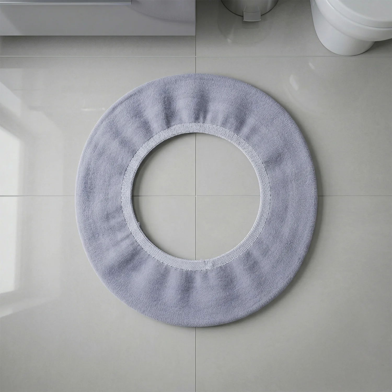 Soft Fabric Elastic Toilet Seat Cover (1 Pc, 29x29 Cm) - Image 7