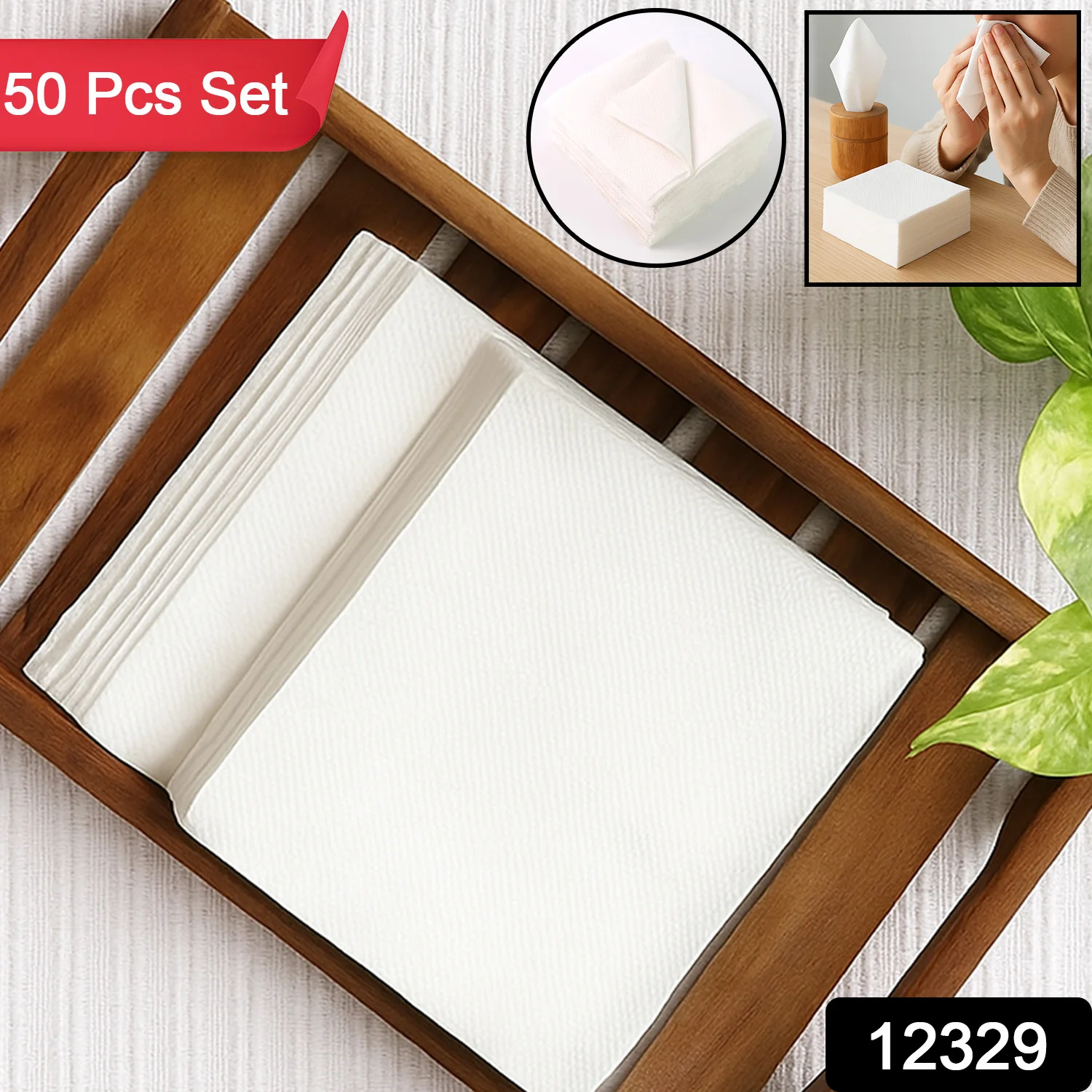 Soft Facial Tissue Paper Napkins Set (50 Pcs Set) - Image 2