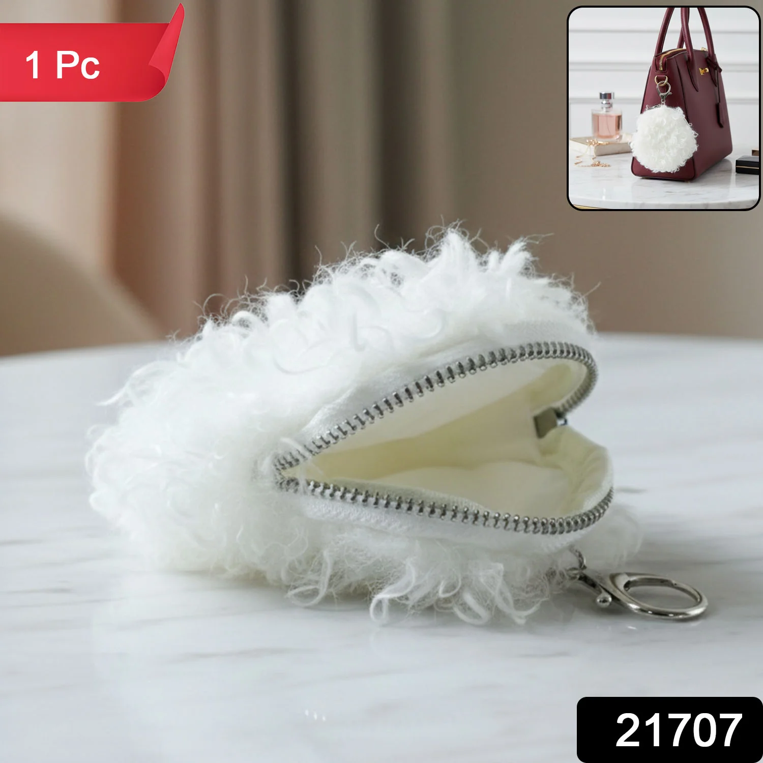 Soft Fluffy Mini Coin Purse (1 Pc) - Image 2