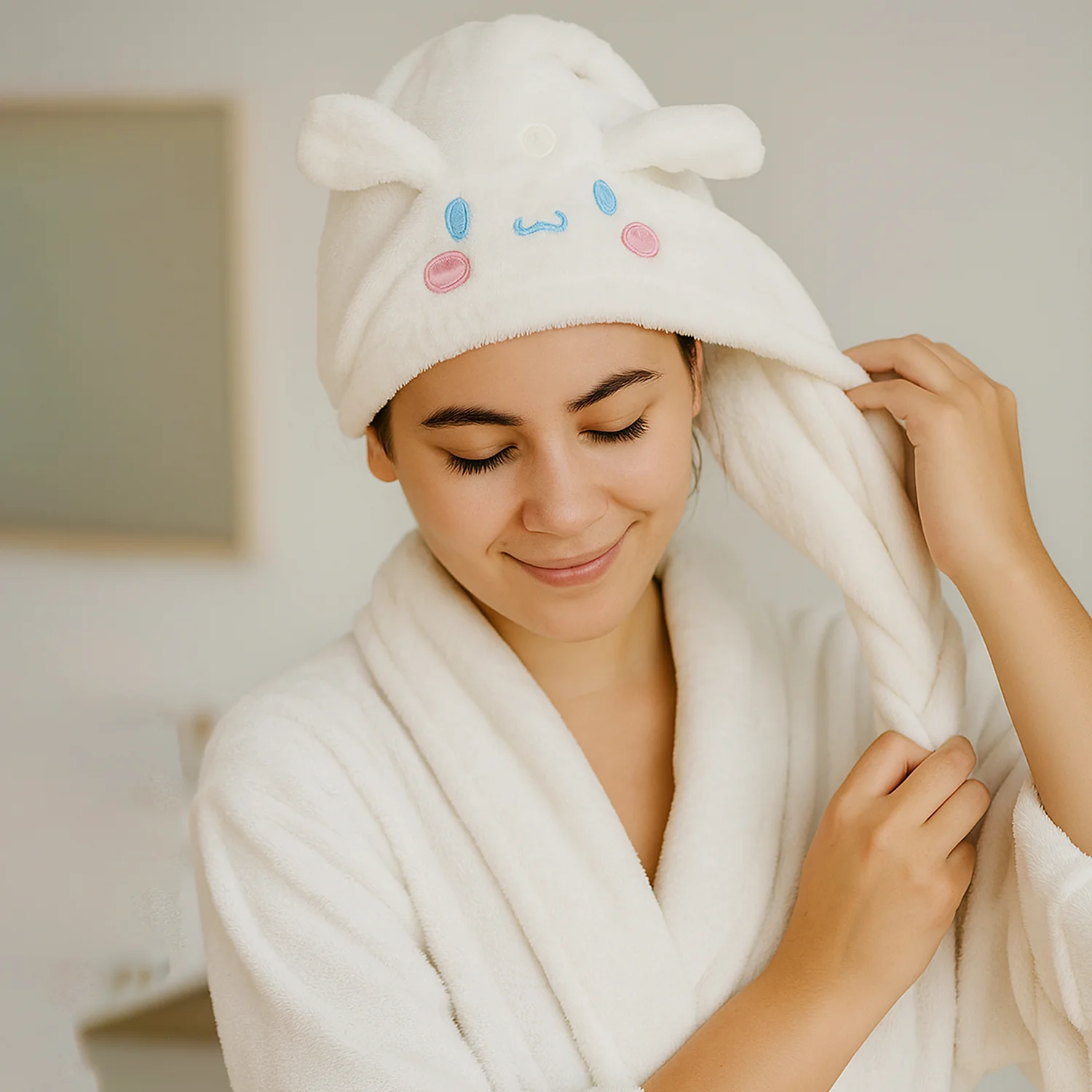 Soft Microfiber Hair Drying Towel Wrap  (1 pc / Mix Design) - Image 7