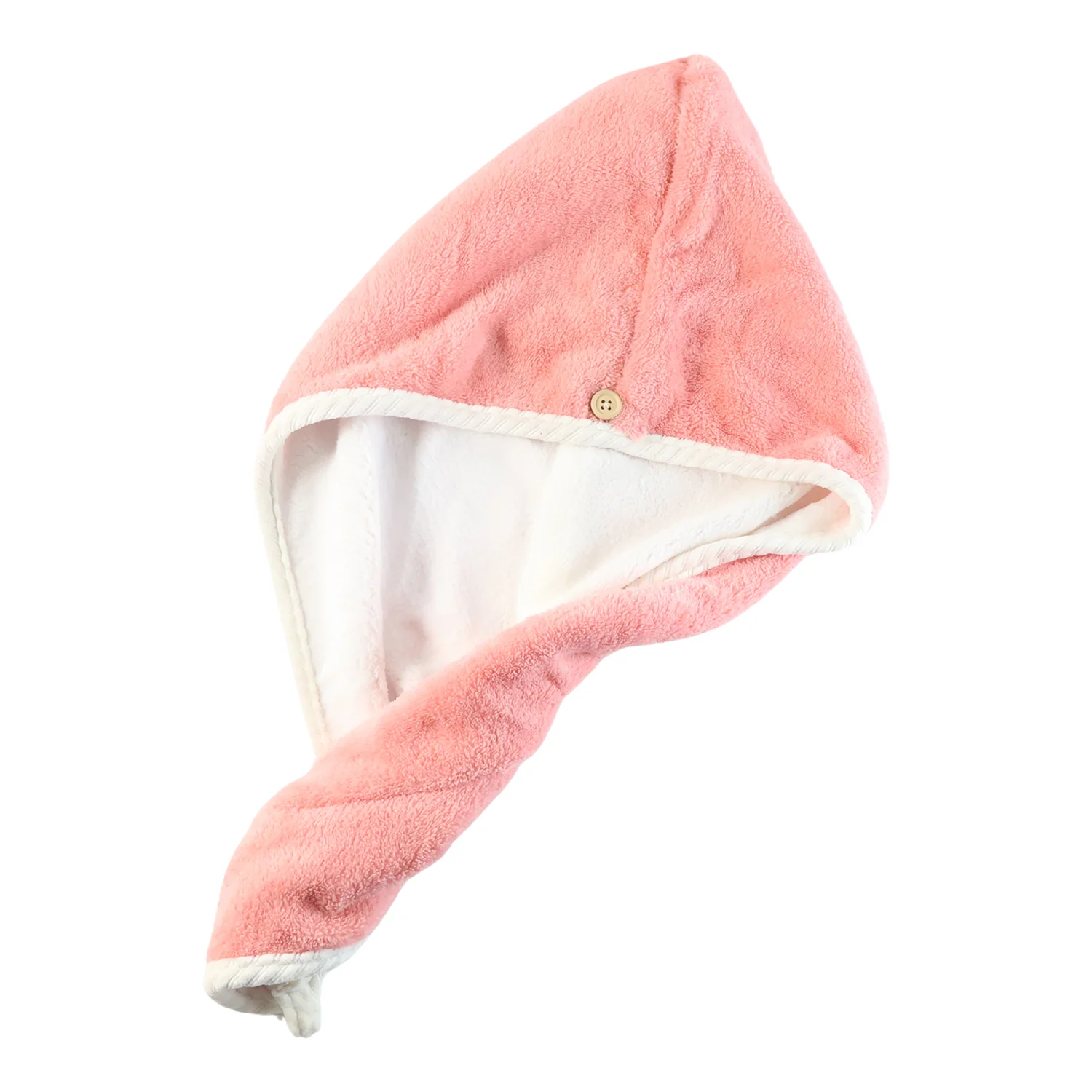 Soft Microfiber Hair Drying Towel Cap with Button Loop (1 Pc) - Image 5