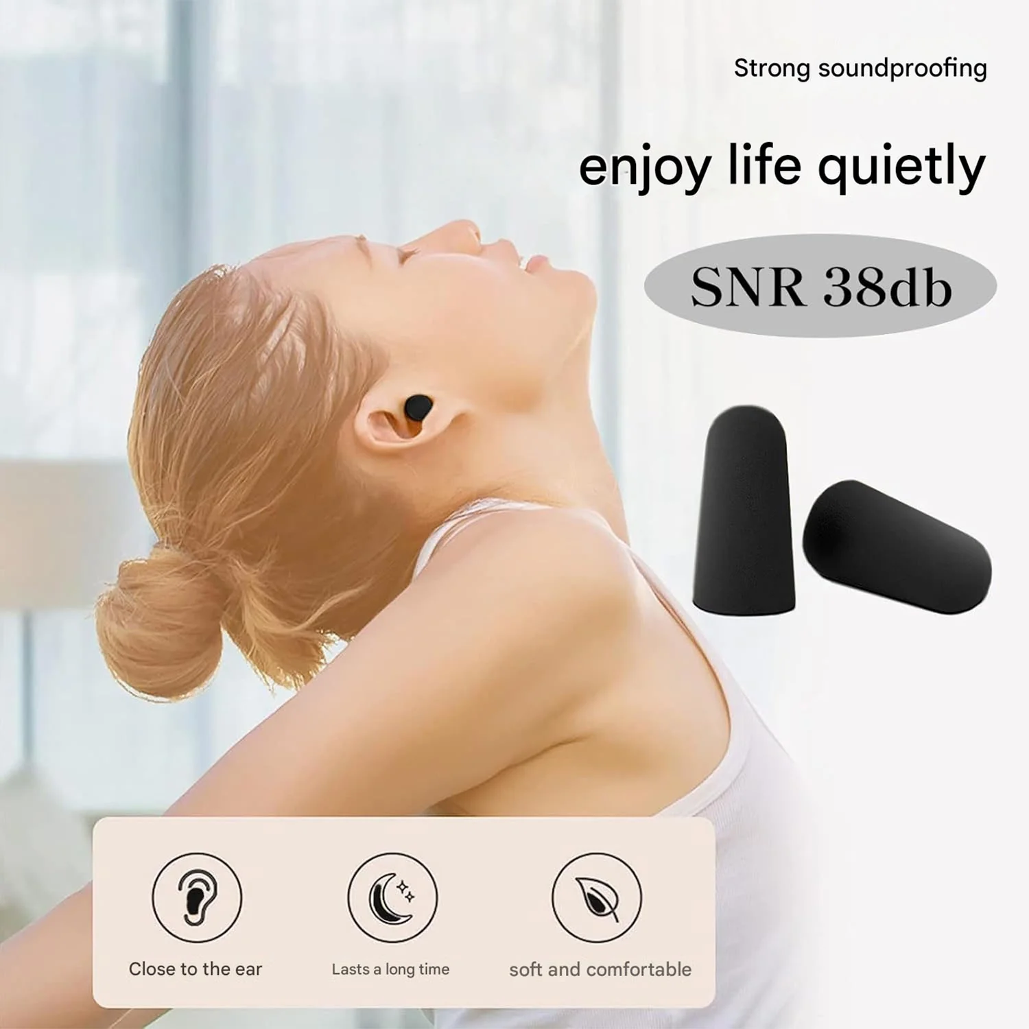 Soft Noise Reduction Ear Plugs (1  Pair) - Image 4