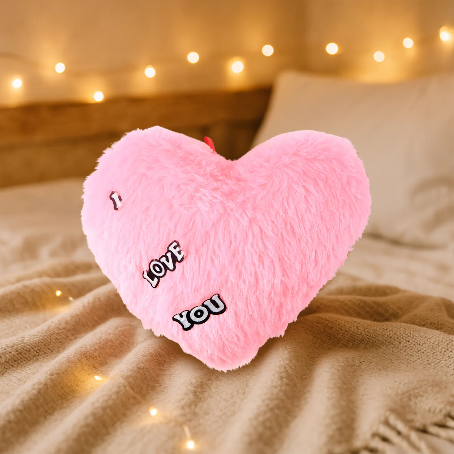 Soft Plush Heart Shape Cushion with "I Love You" (1 Pc) - Image 7