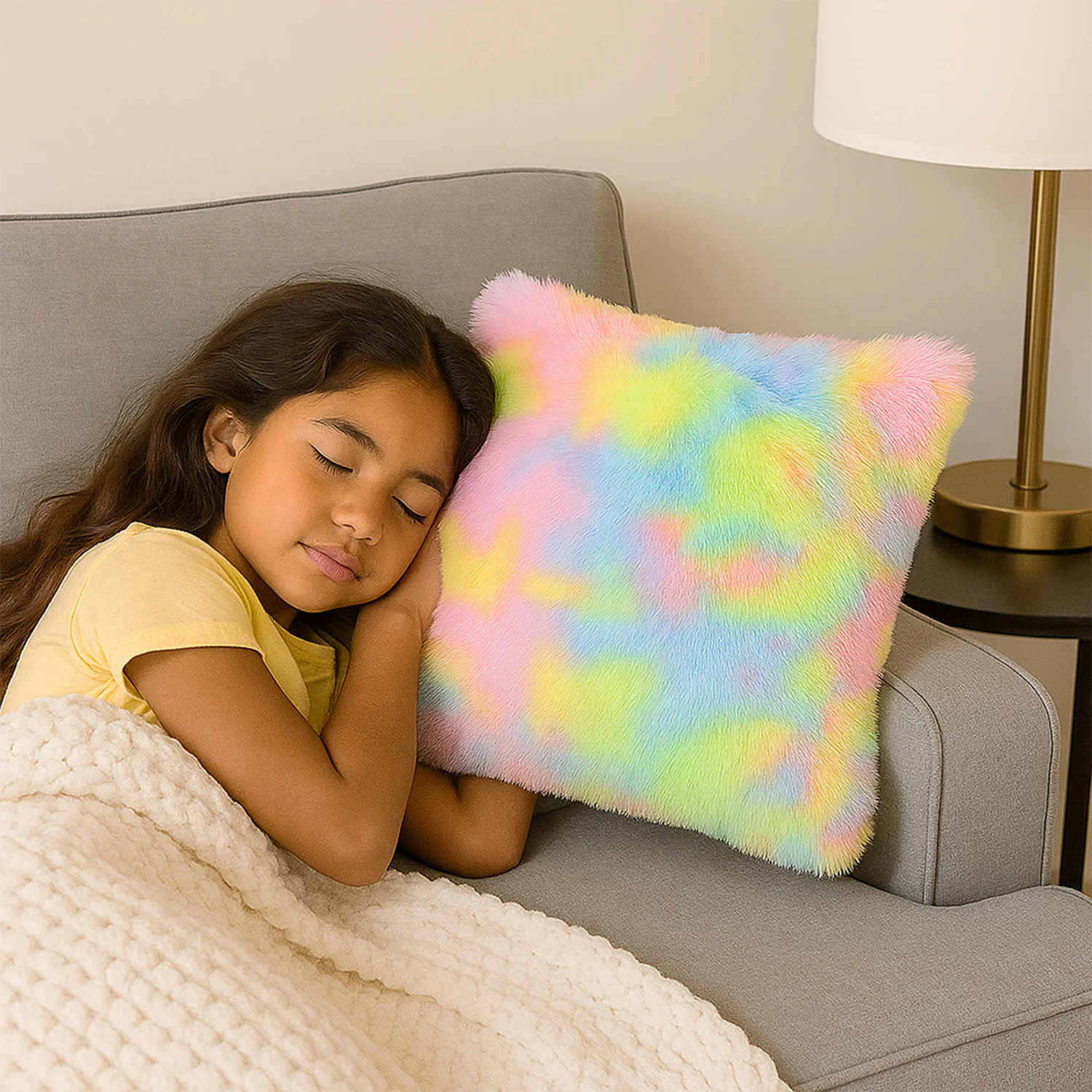 Soft Plush Multicolor Rainbow Cushion Pillow (1 Pc) - Image 4