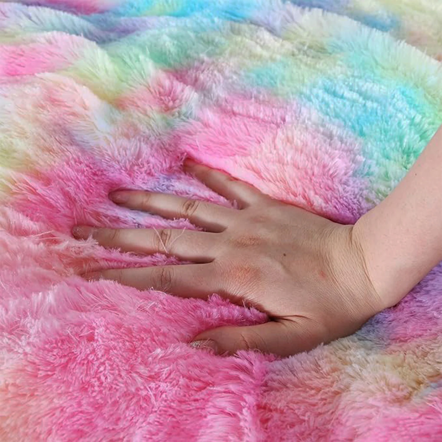 Soft Plush Multicolor Rainbow Cushion Pillow (1 Pc) - Image 6