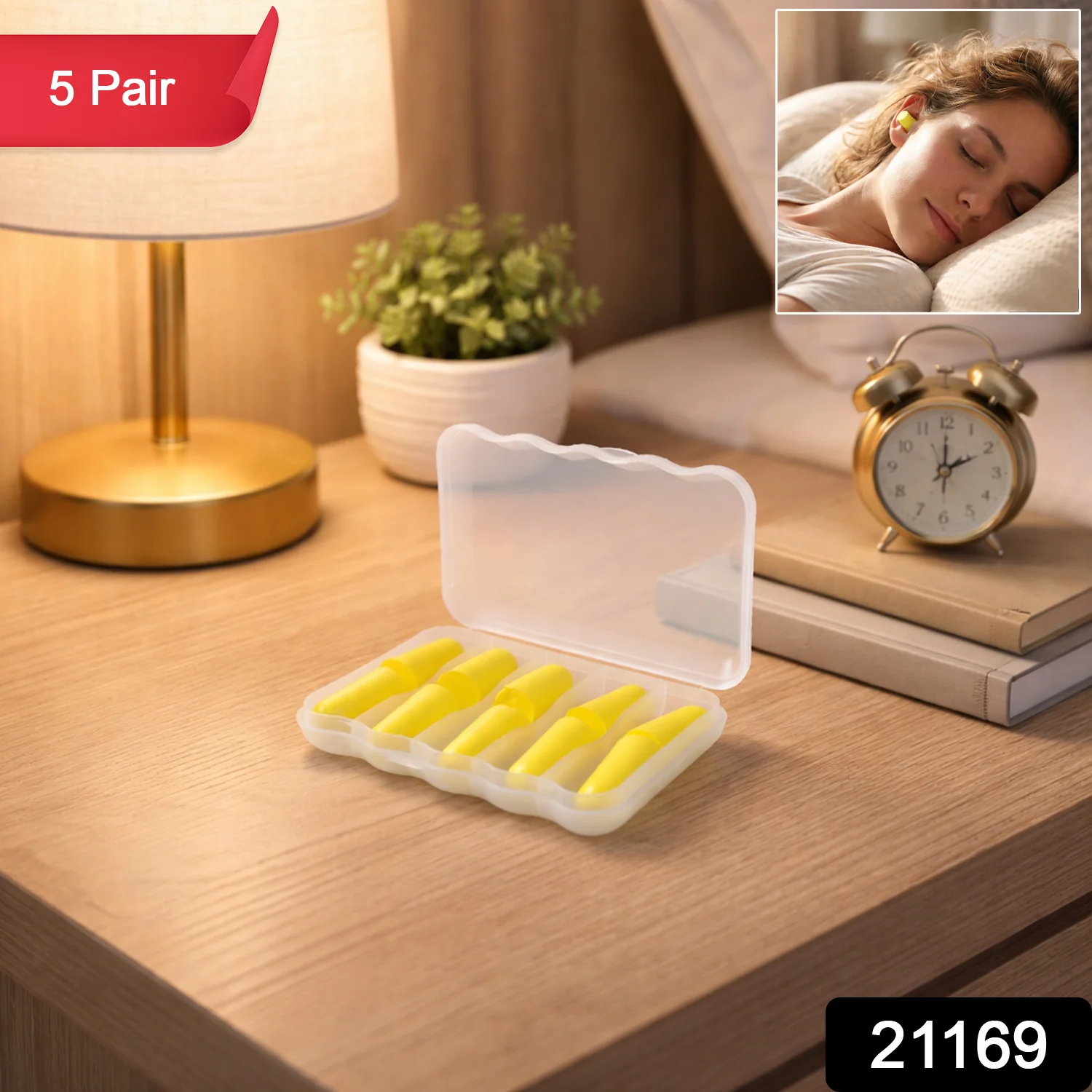 Soft Reusable Foam Ear Plugs with Storage Case (5 Pair) - Image 2