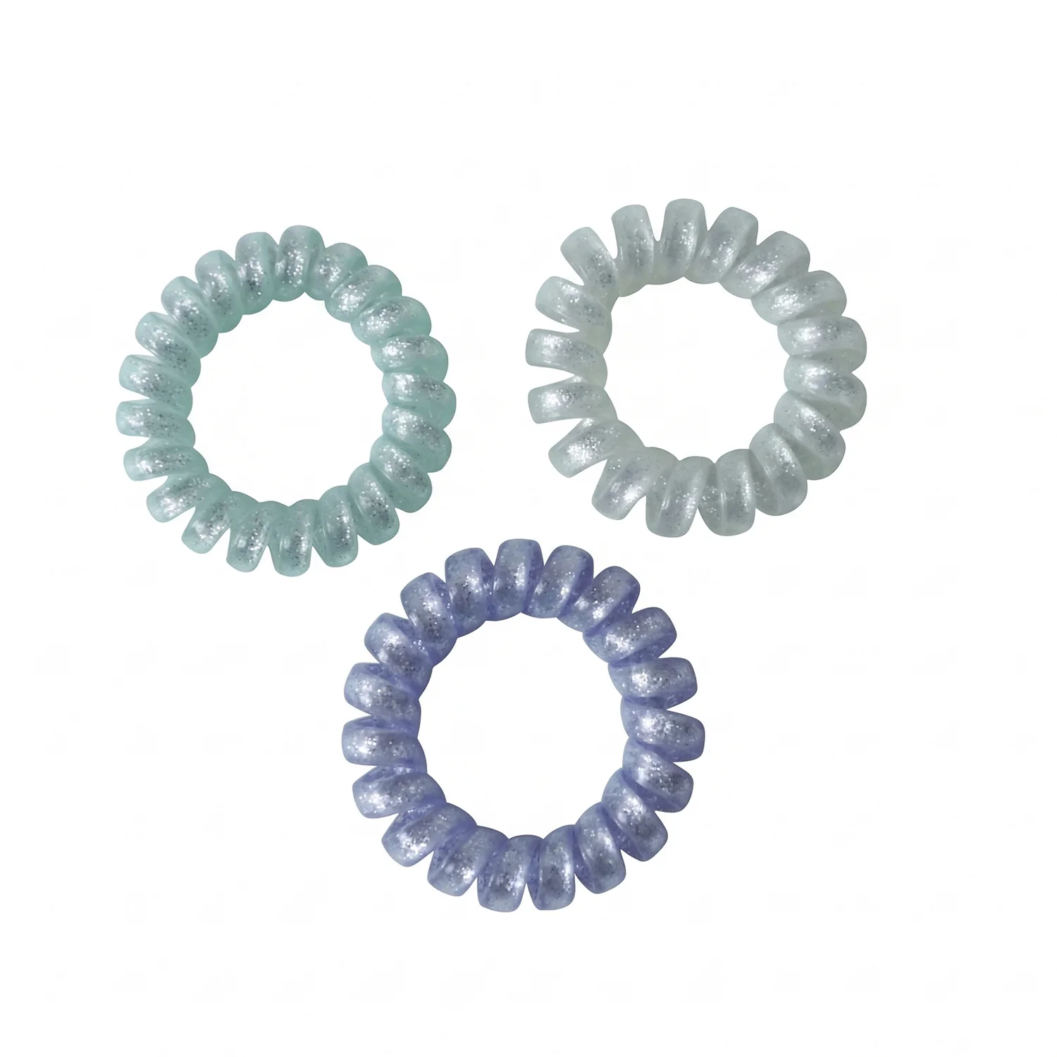 Soft Stretchable Glitter Spiral Coil Hair Bands Set 3 Pc - Image 5