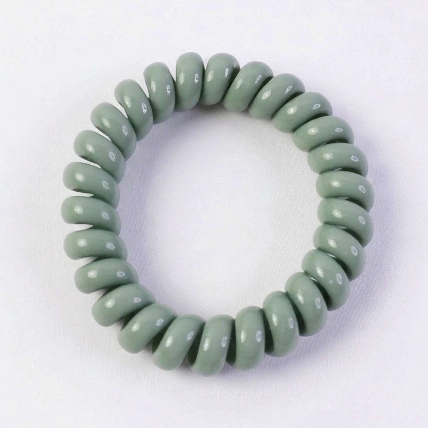 Soft Stretchable Telephone Wire Style Hair Bands Set (1 Pc) - Image 4