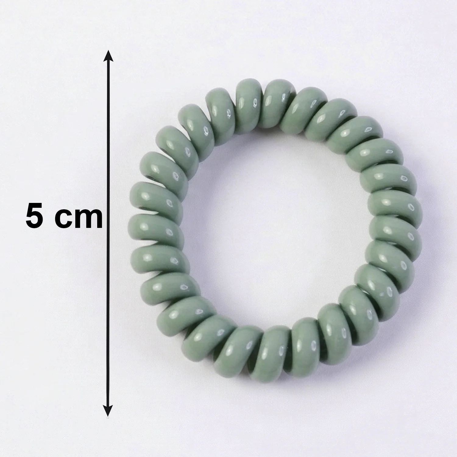 Soft Stretchable Telephone Wire Style Hair Bands Set (1 Pc) - Image 6