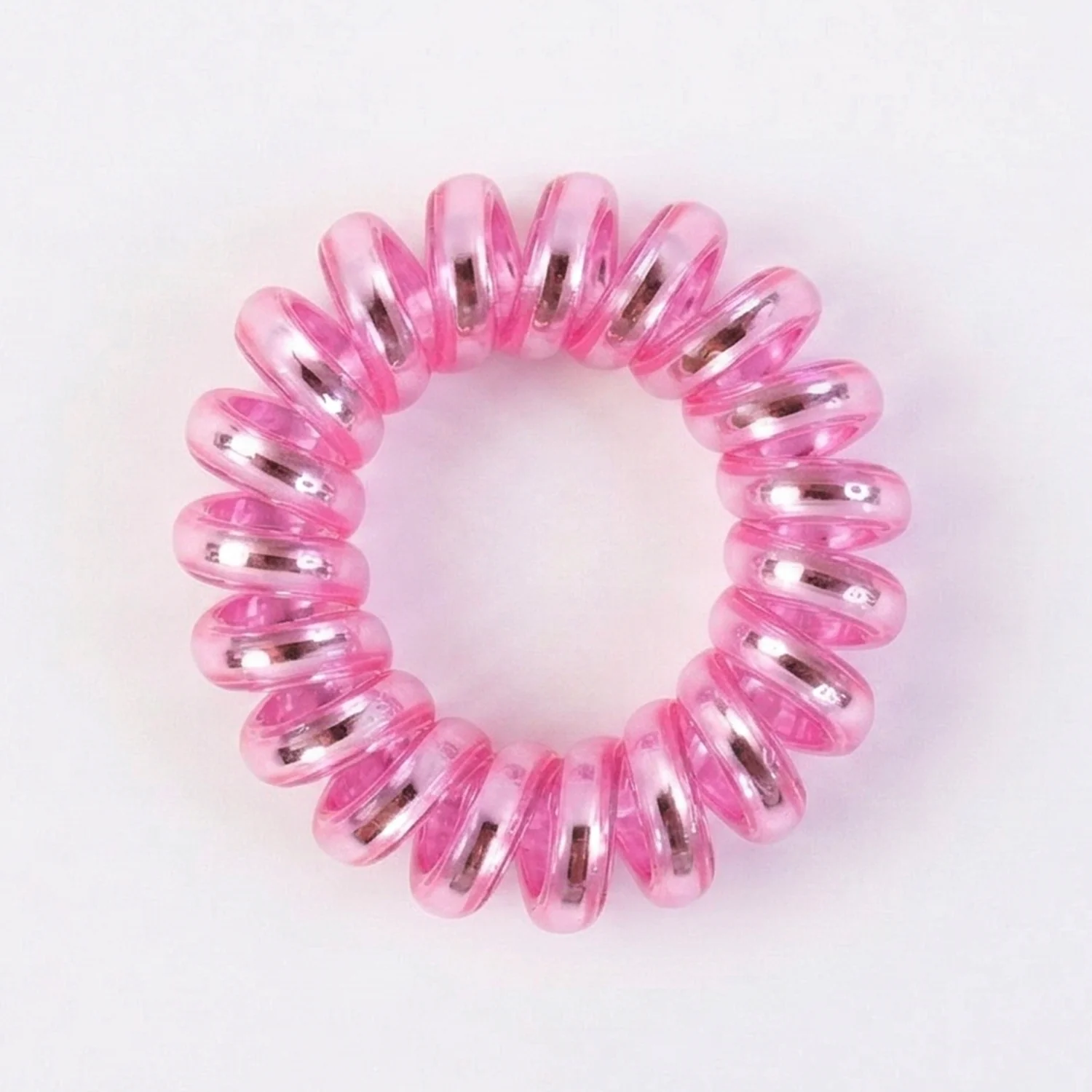 Soft Stretchable Telephone Wire Style Hair Bands Set (1 Pc, Mix Color) - Image 4
