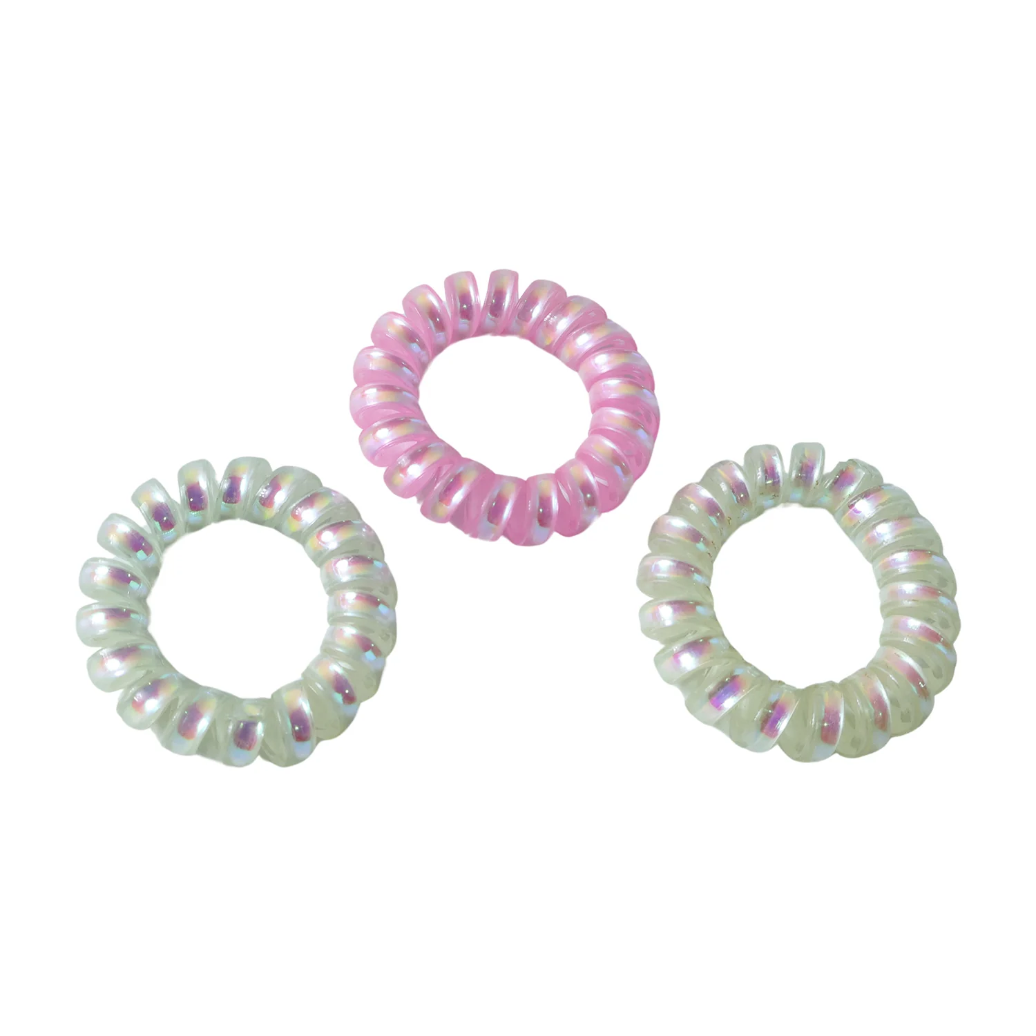 Soft Stretchable Telephone Wire Style Hair Bands Set (5 Pc, Mix Color) - Image 5