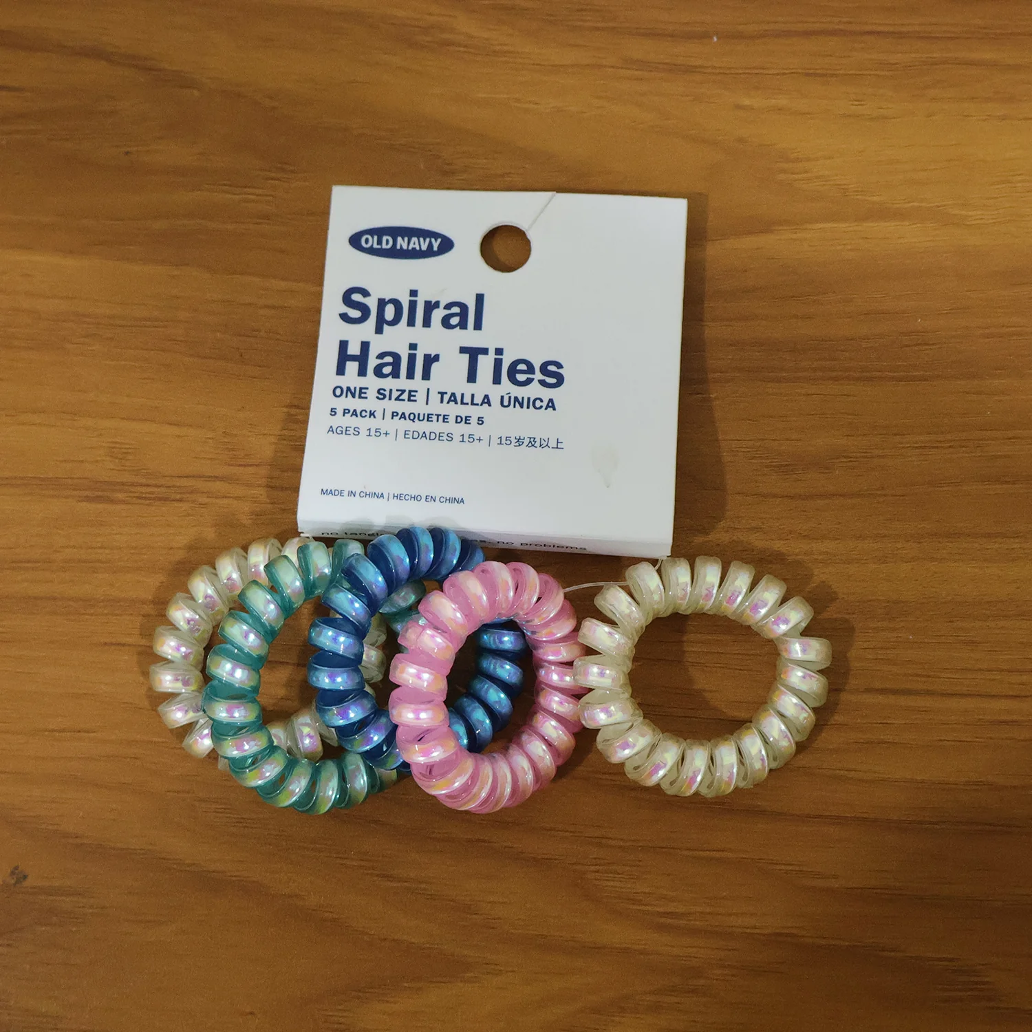Soft Stretchable Telephone Wire Style Hair Bands Set (5 Pc, Mix Color) - Image 8