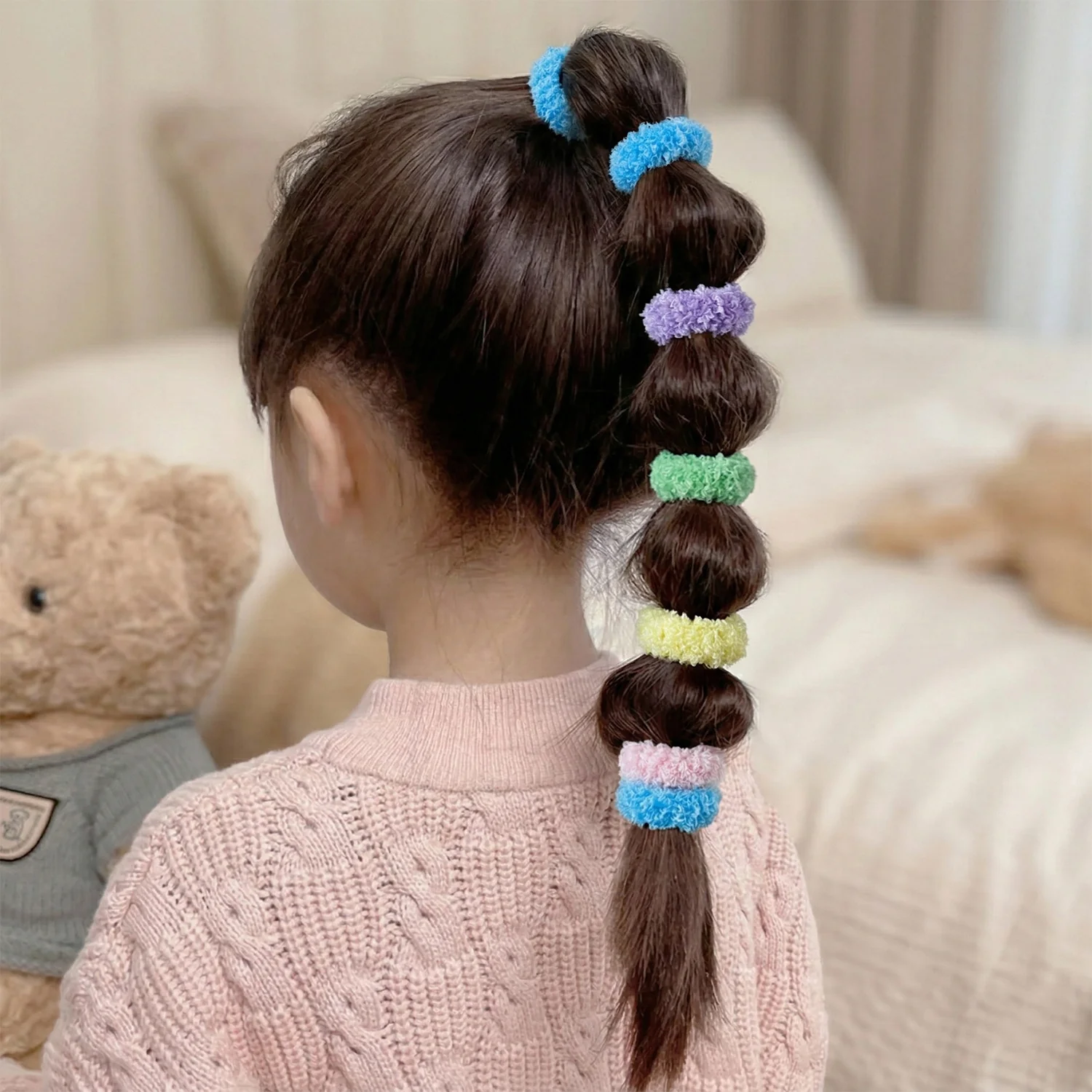 Soft Terry Elastic Hair Bands 8 Pc Set - Image 3