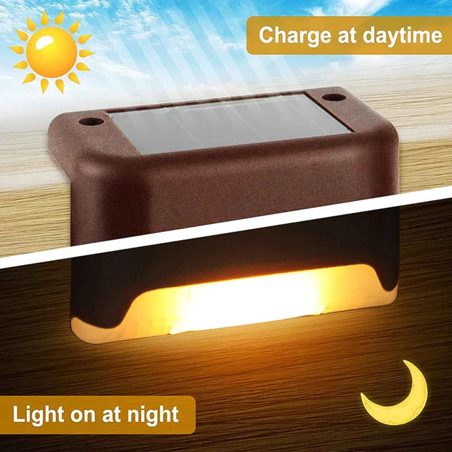 4-Piece Solar Waterproof Garden, Stair & Railing Lights - Image 10