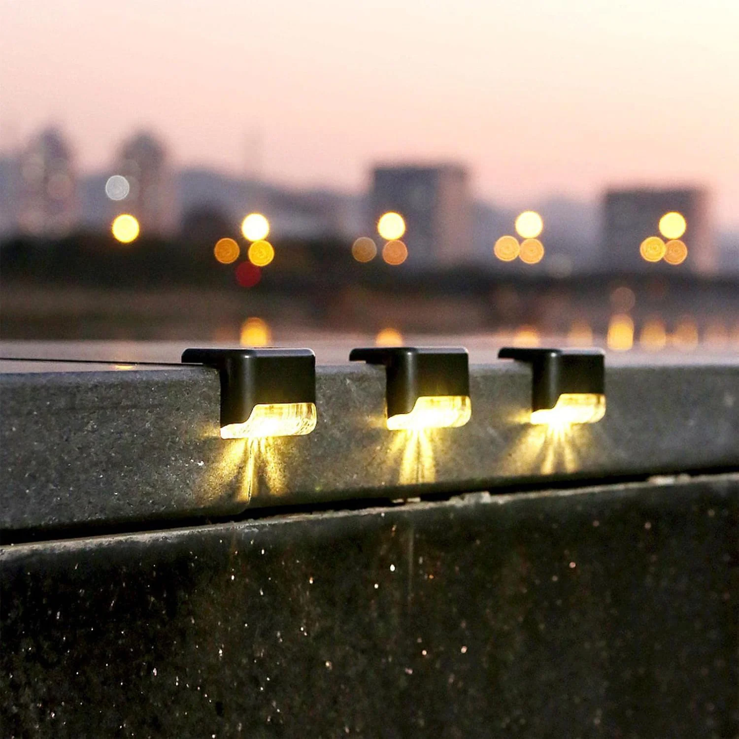 4-Piece Solar Waterproof Garden, Stair & Railing Lights - Image 4