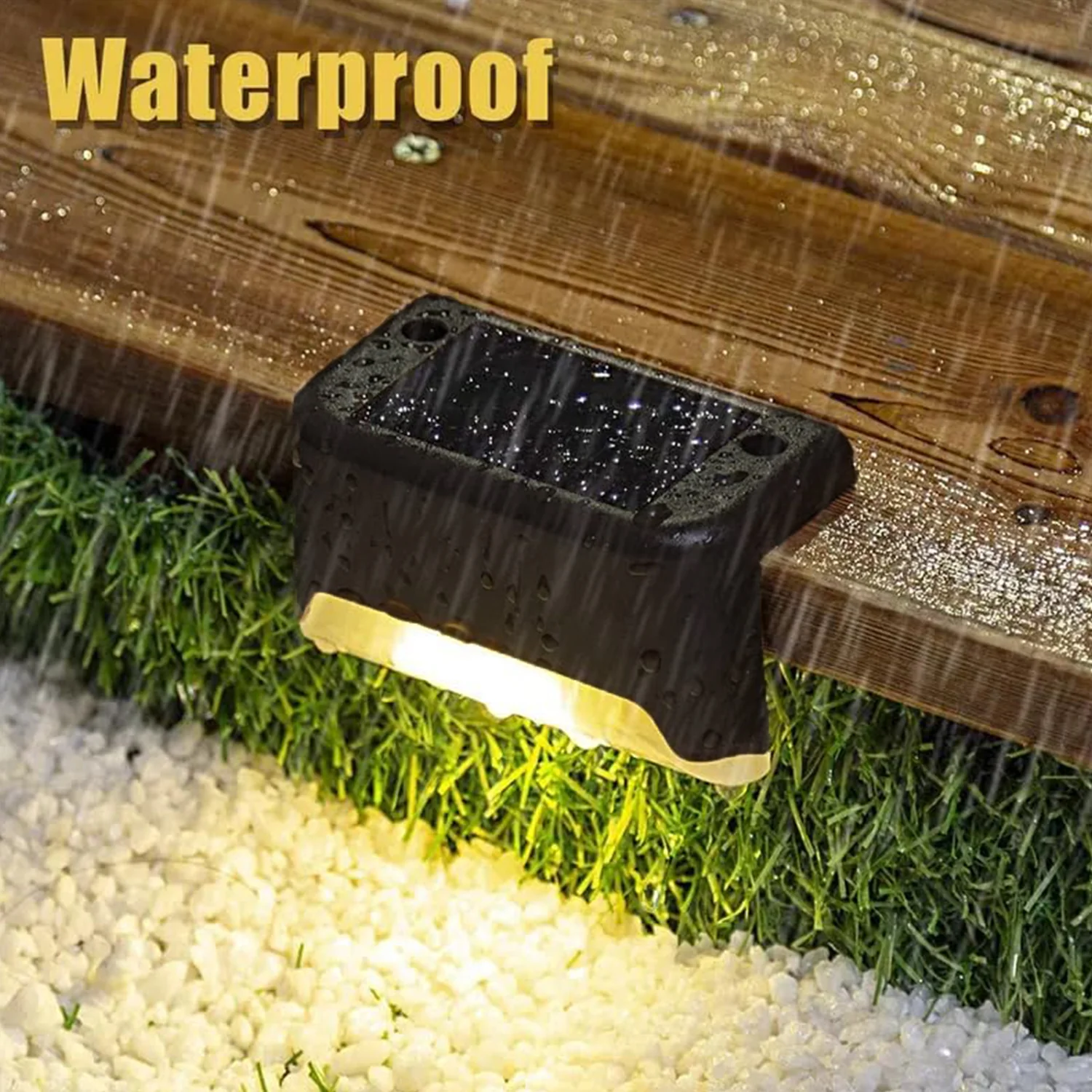 4-Piece Solar Waterproof Garden, Stair & Railing Lights - Image 8