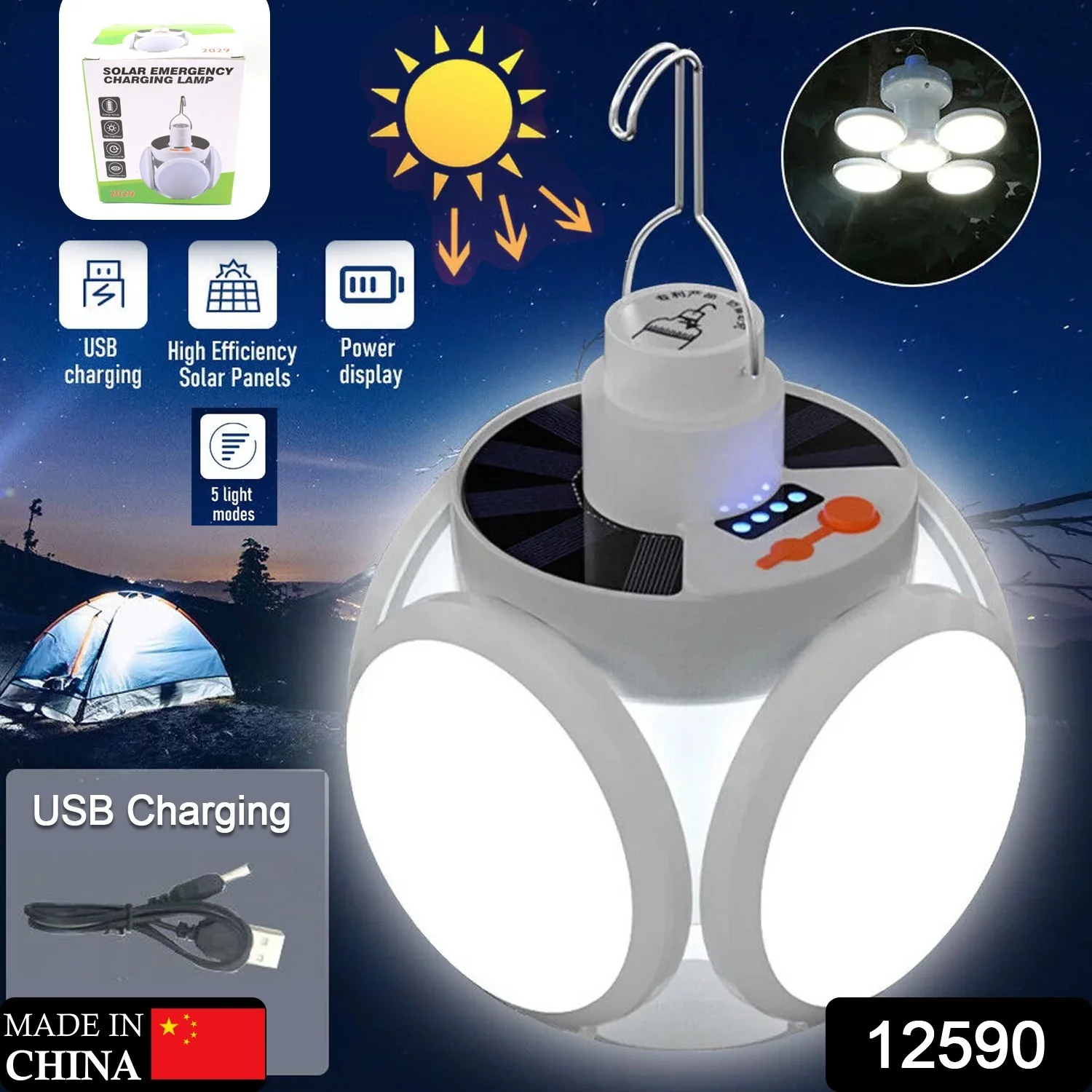 Solar Multi-Functional Emergency LED Light - Image 3