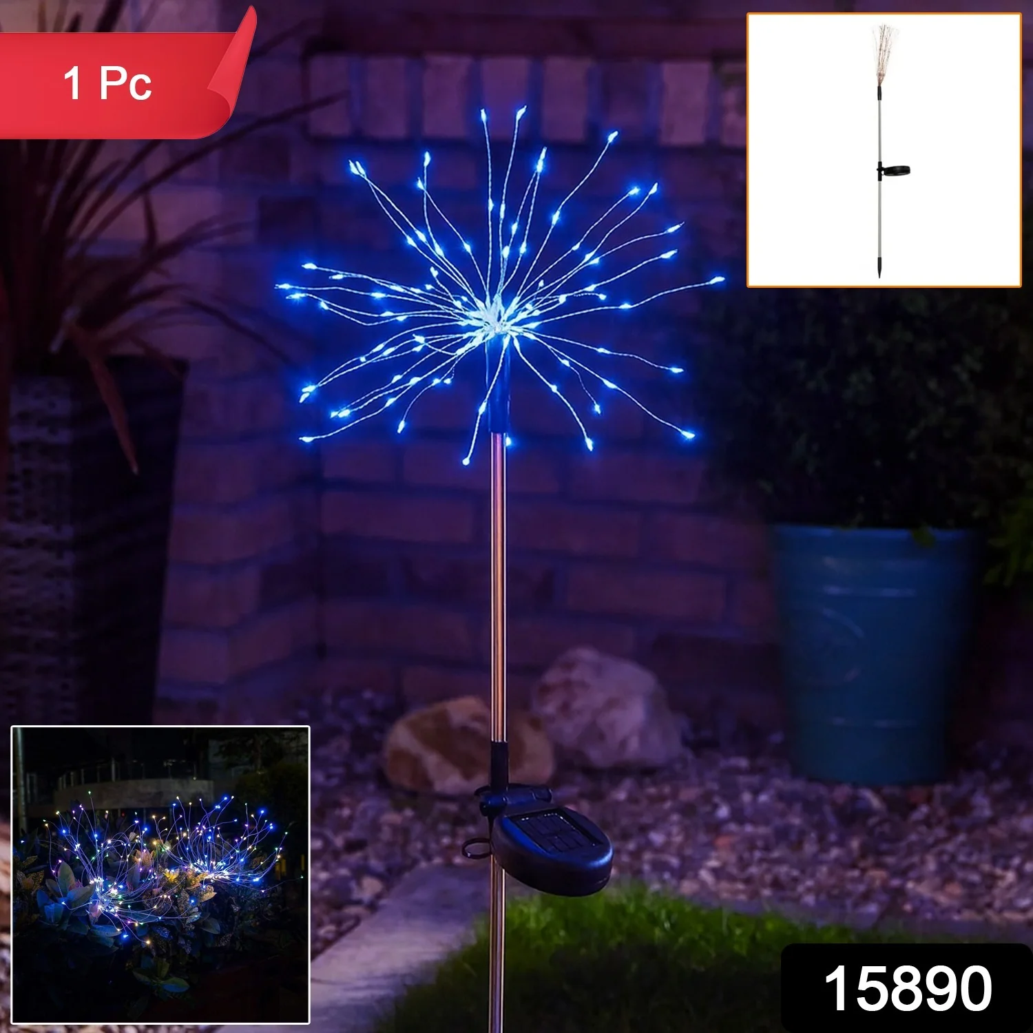 Solar Firework LED Garden Stake Light - (1 Pc) - Image 2