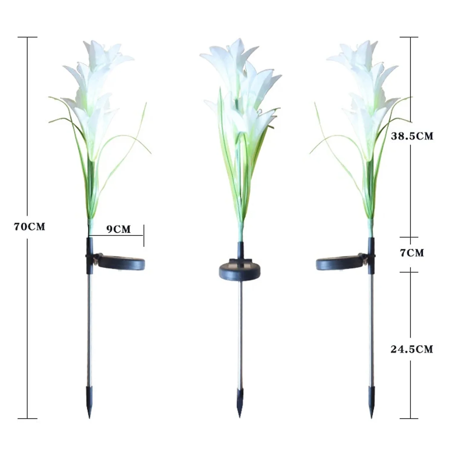 Solar Garden Flower Lights - (2Pc Set) - Image 8
