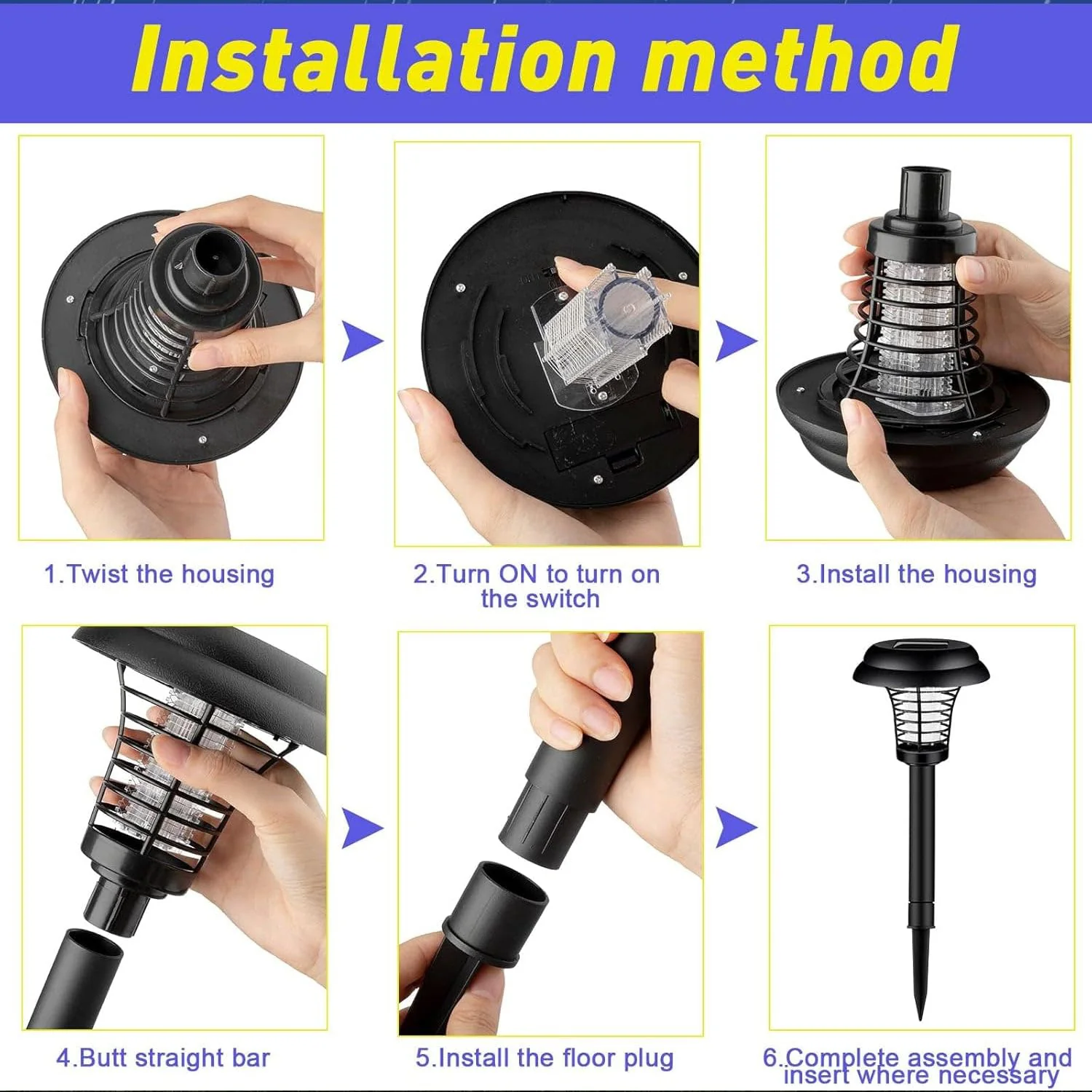 Solar Garden LED Bug Zapper Stake Light (1 Pc) - Image 3