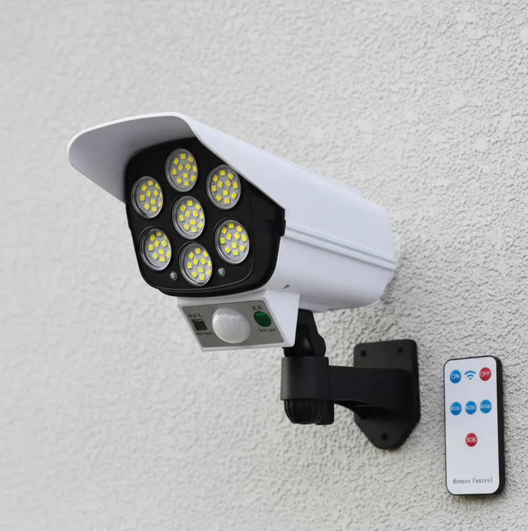 Solar Light Outdoor Motion Sensor Security Camera Shaped Dummy Wall Lamp (1 Pc) - Image 13