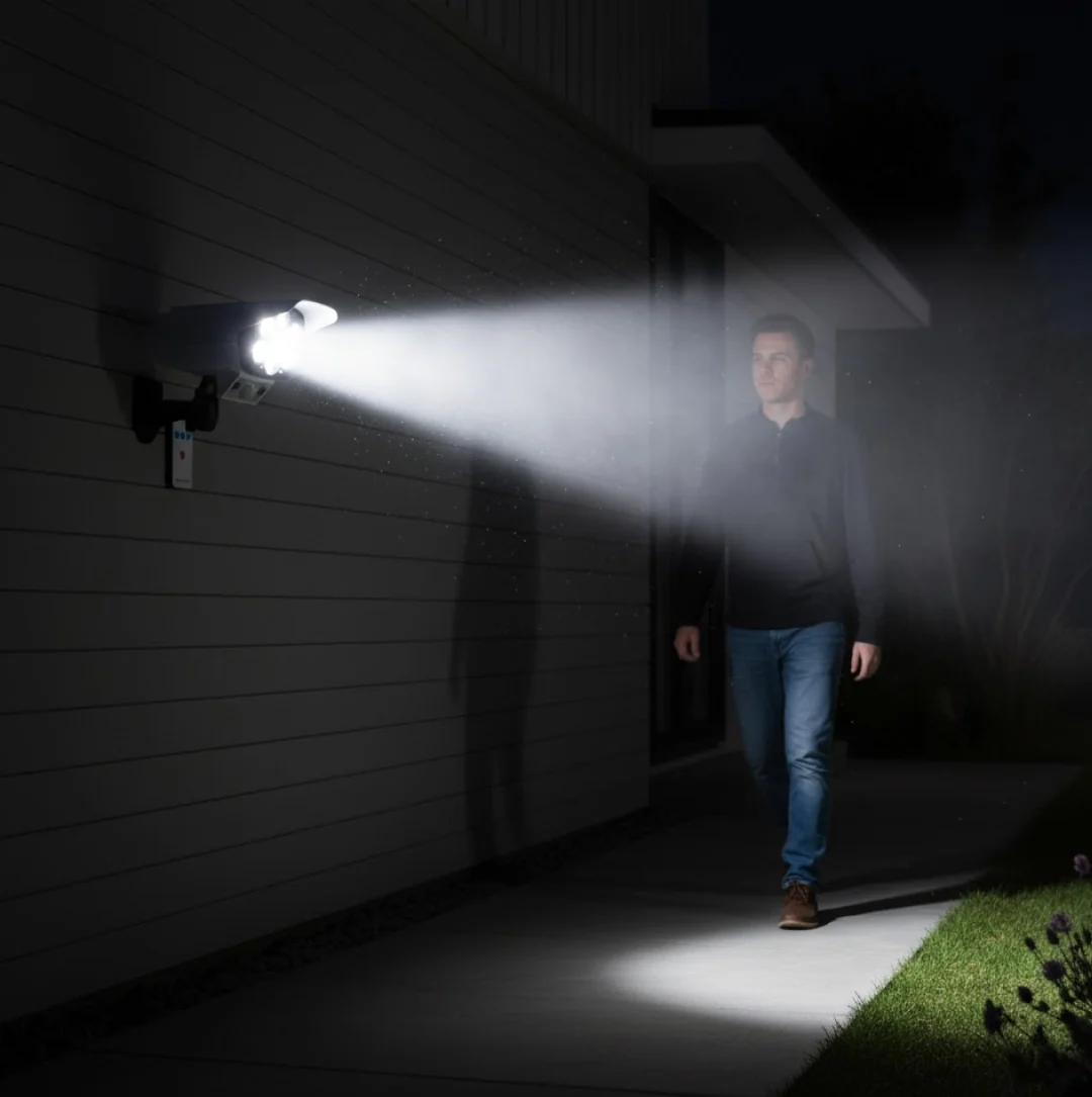 Solar Light Outdoor Motion Sensor Security Camera Shaped Dummy Wall Lamp (1 Pc) - Image 14