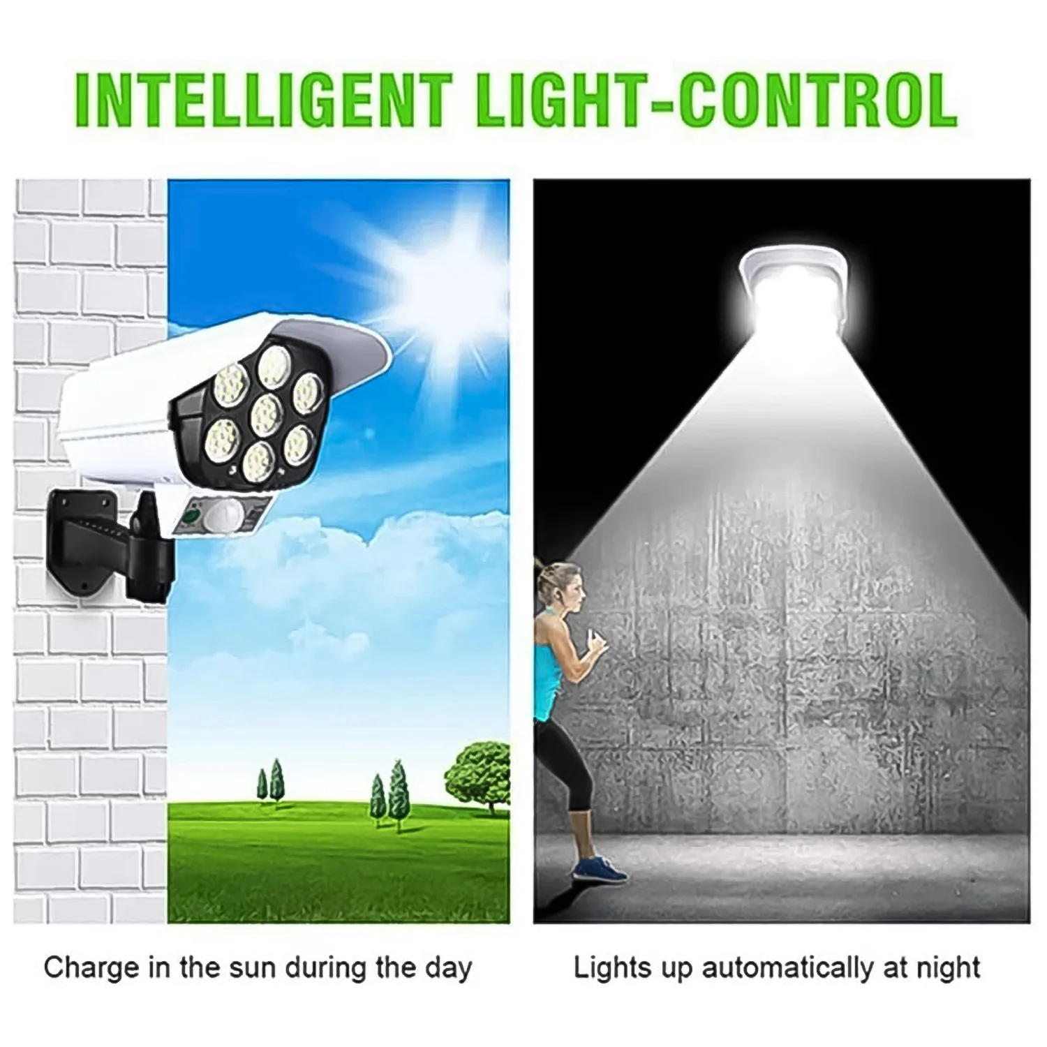 Solar Light Outdoor Motion Sensor Security Camera Shaped Dummy Wall Lamp (1 Pc) - Image 6