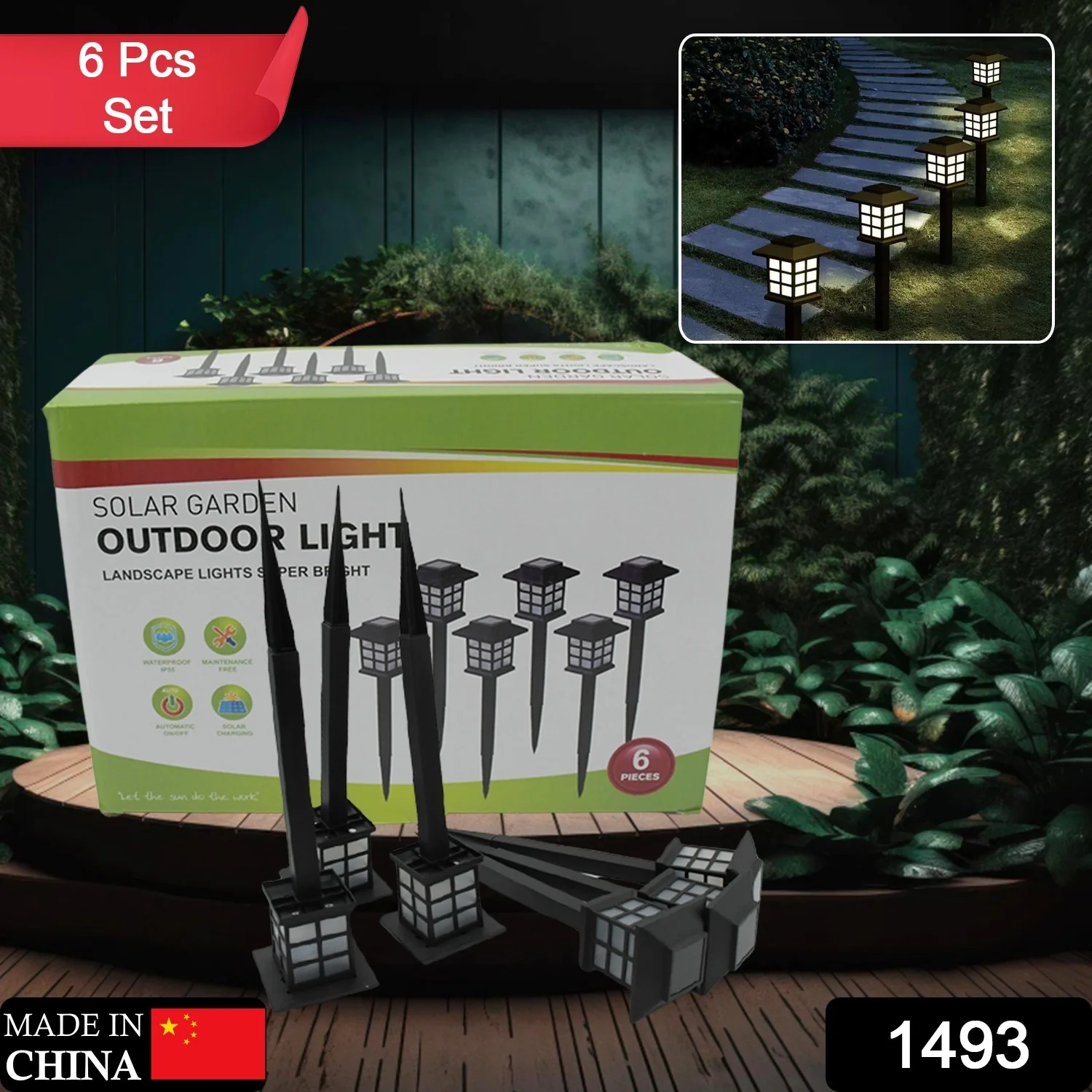 Big Solar Outdoor Lights, 6 Pack Waterproof Solar Pathway Lights, 10 Hrs Long-Lasting LED Landscape Lighting Solar Garden Lights, Solar Lights for Walkway Path Driveway Patio Yard & Lawn (6 Pc Set) - Image 2