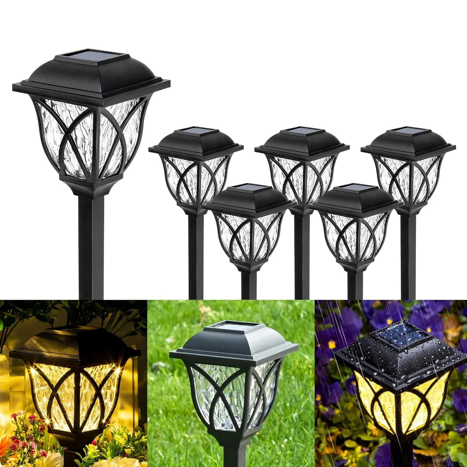 Solar Pathway Lights Outdoor Garden Lights (2 Pcs Set) - Image 5