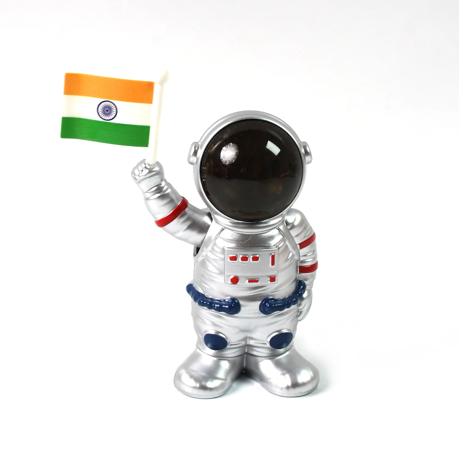 Solar Power Astronaut Ornament Moving Hand with Indian Flag (1 Pc) - Image 5