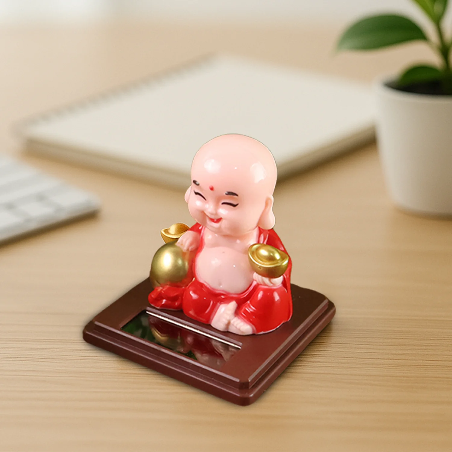 Solar Power Moving Head Buddha Statue Car Ornament (1 Pc / Mix Color) - Image 4