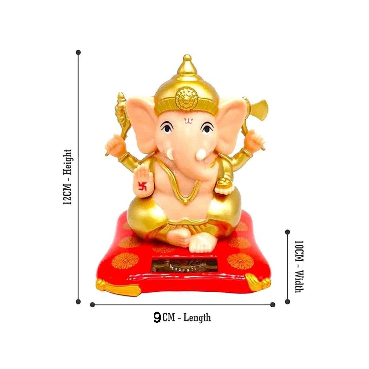 Solar-Powered Dancing Ganesha Idol – Decorative Lord Ganpati Showpiece with Movement - Image 4