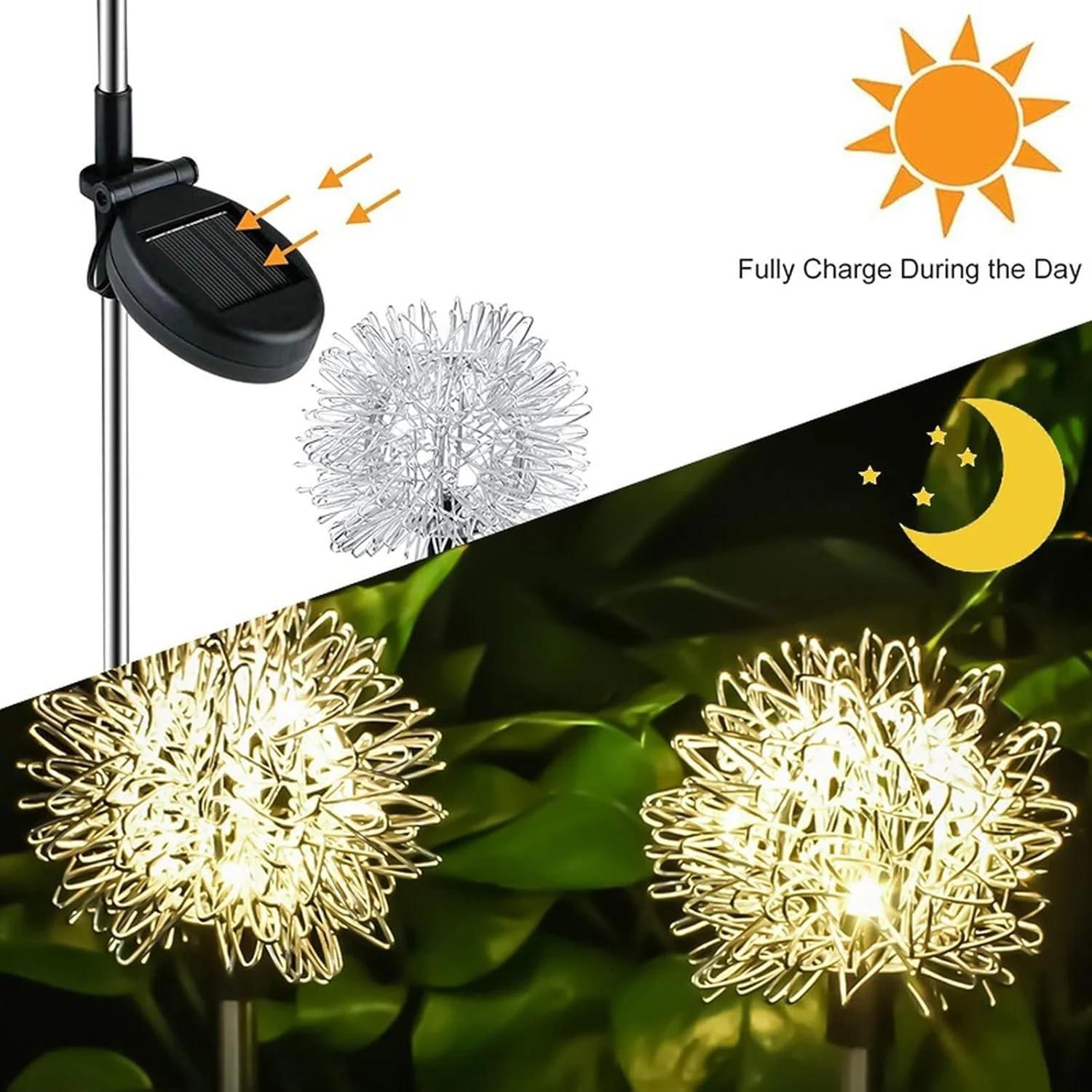 Solar Powered Dandelion Garden Lights (2 Pc) - Image 6