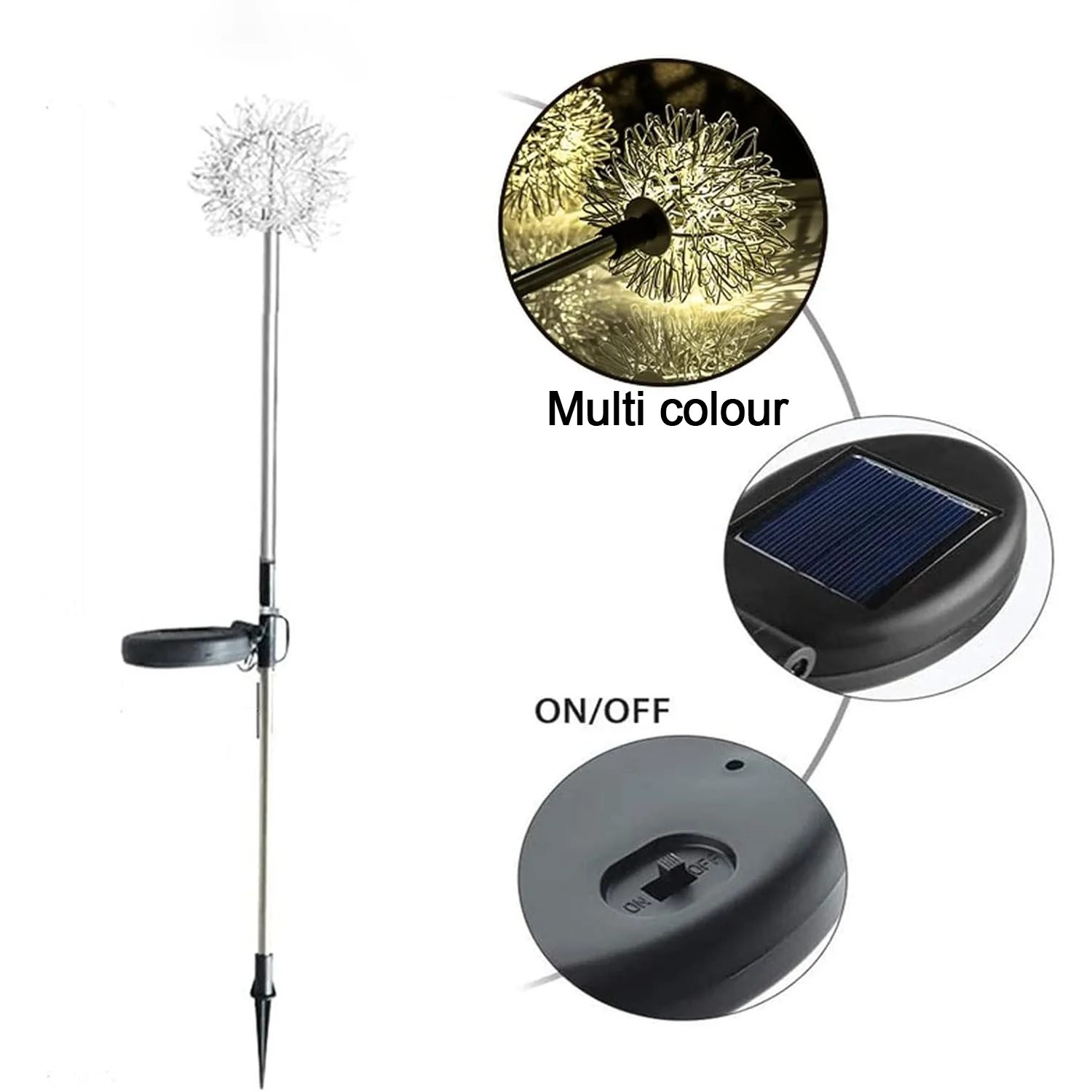 Solar Powered Dandelion Garden Lights (2 Pc) - Image 7